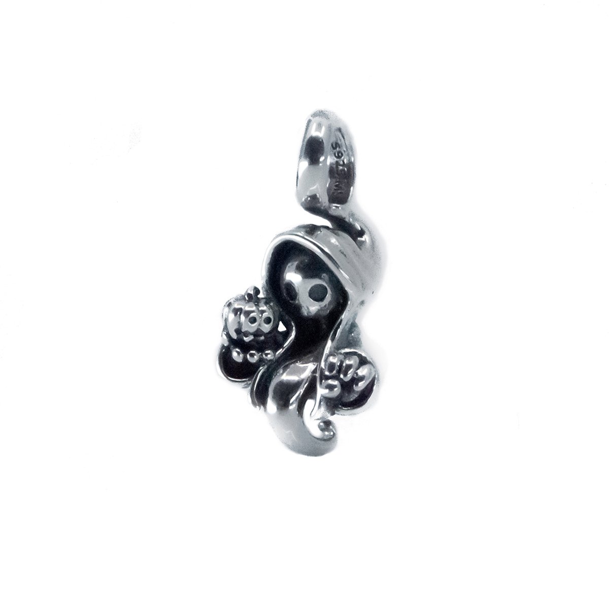 Halloween Ghost Skull Pumpkin Sterling Silver Dangle Charm Pendant S925 | Pandora Compatible Jewelry | Perfect for Halloween Costumes, Party Favors & Spooky Gift Giving