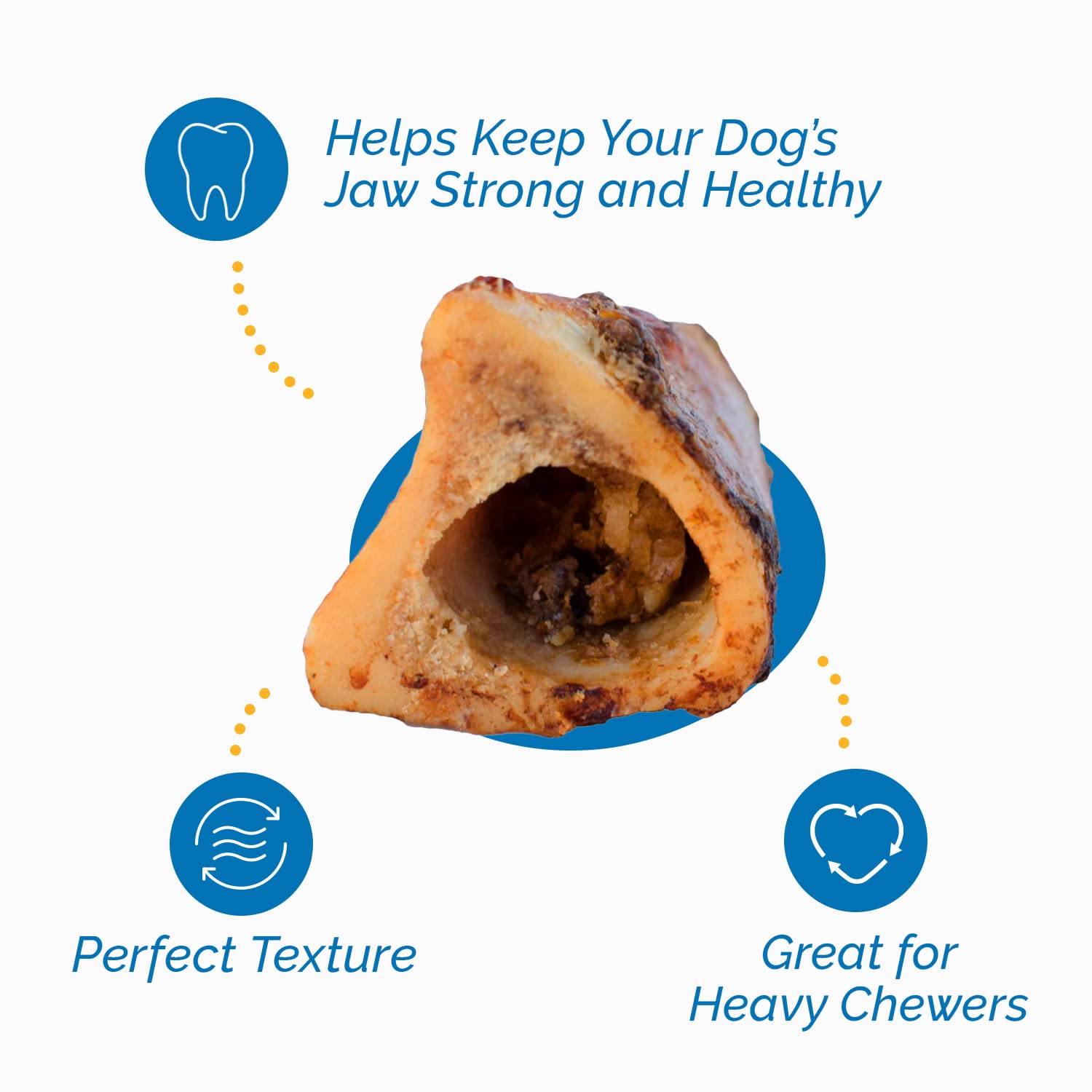 Premium Natural Beef Marrow Bones for Dogs - 3-4 Inch (6 Count) | Healthy, Digestible Dog Treats | Long-Lasting Chew Bones for Dental Health | Perfect for Training Rewards & Anxiety Relief