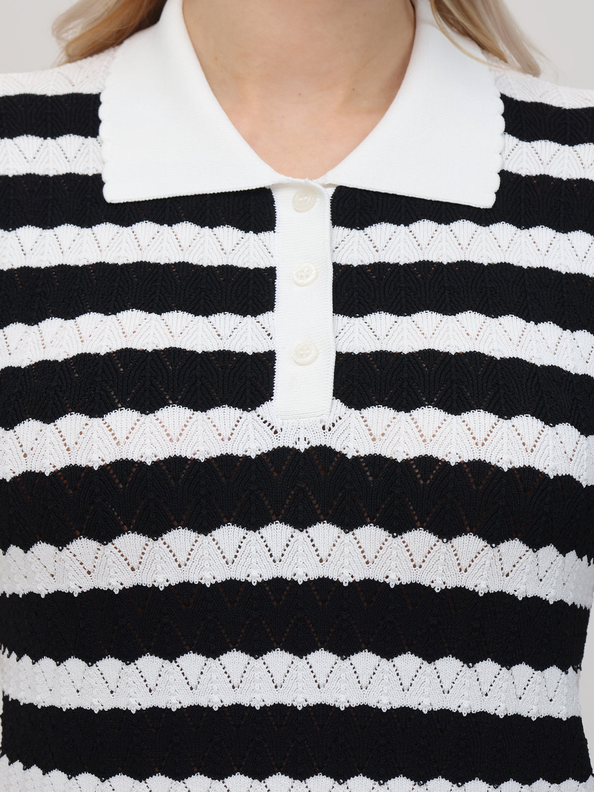 Lucille: Stylish Stripe Polo Sweater for Women | Casual & Office Wear | Perfect for Fall & Winter Outfits