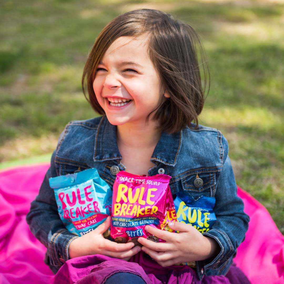 Rule Breaker Snacks Vegan Gluten Free Variety Pack - 6 Soft-Baked Blondie Brownie Bites | Plant-Based, Dairy-Free, Nut-Free, Soy-Free, Allergen-Free, Kosher Certified | Healthy School Snacks for Kids & Adults | Perfect for Lunchboxes, Office Treats & After-School Snacking
