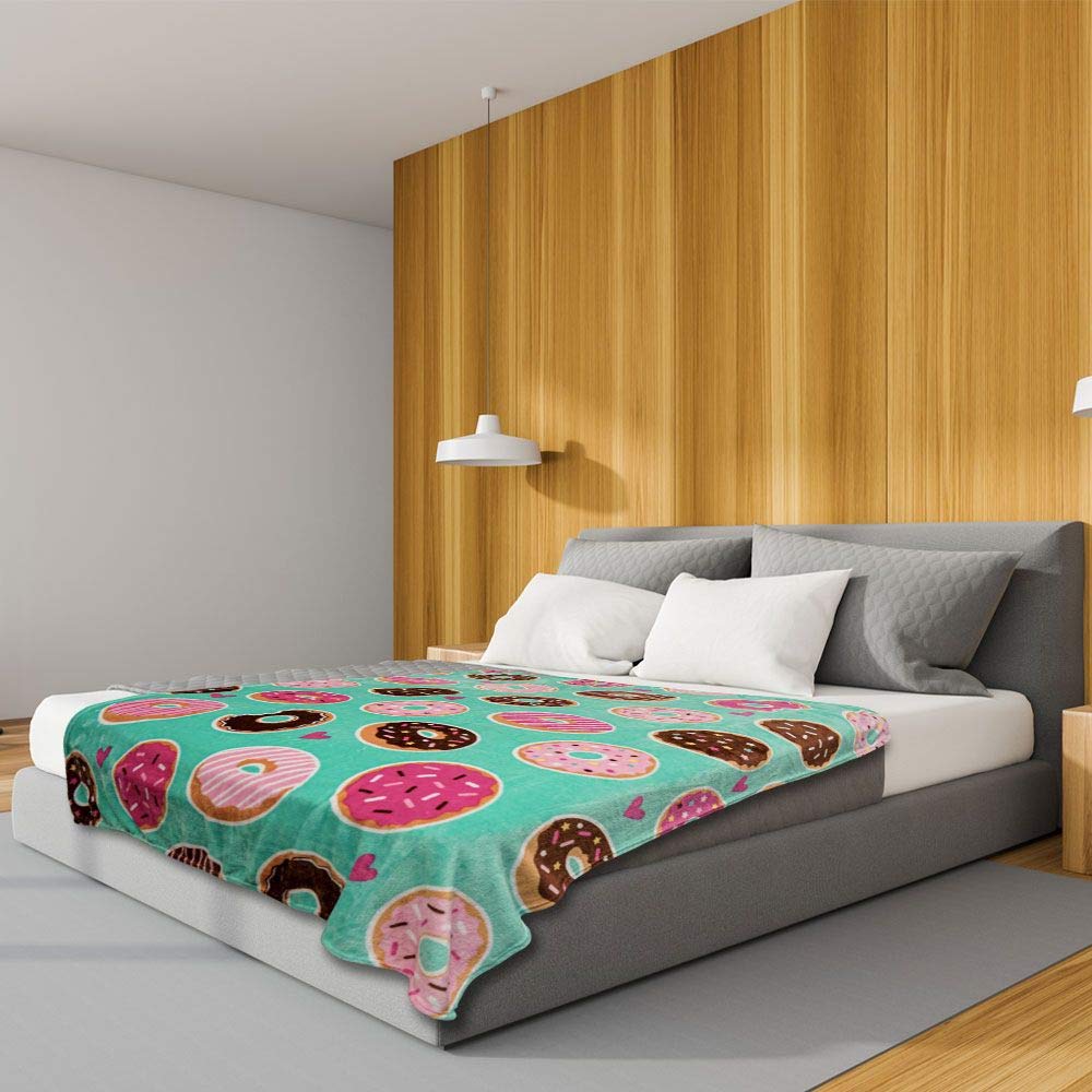 Cozy Donut Daydreams Soft Plush Blanket 50x60 Inches - Ultra Soft Throw for Bed, Couch & Lounge - Perfect for Netflix Nights, Gift Giving & Home Decor