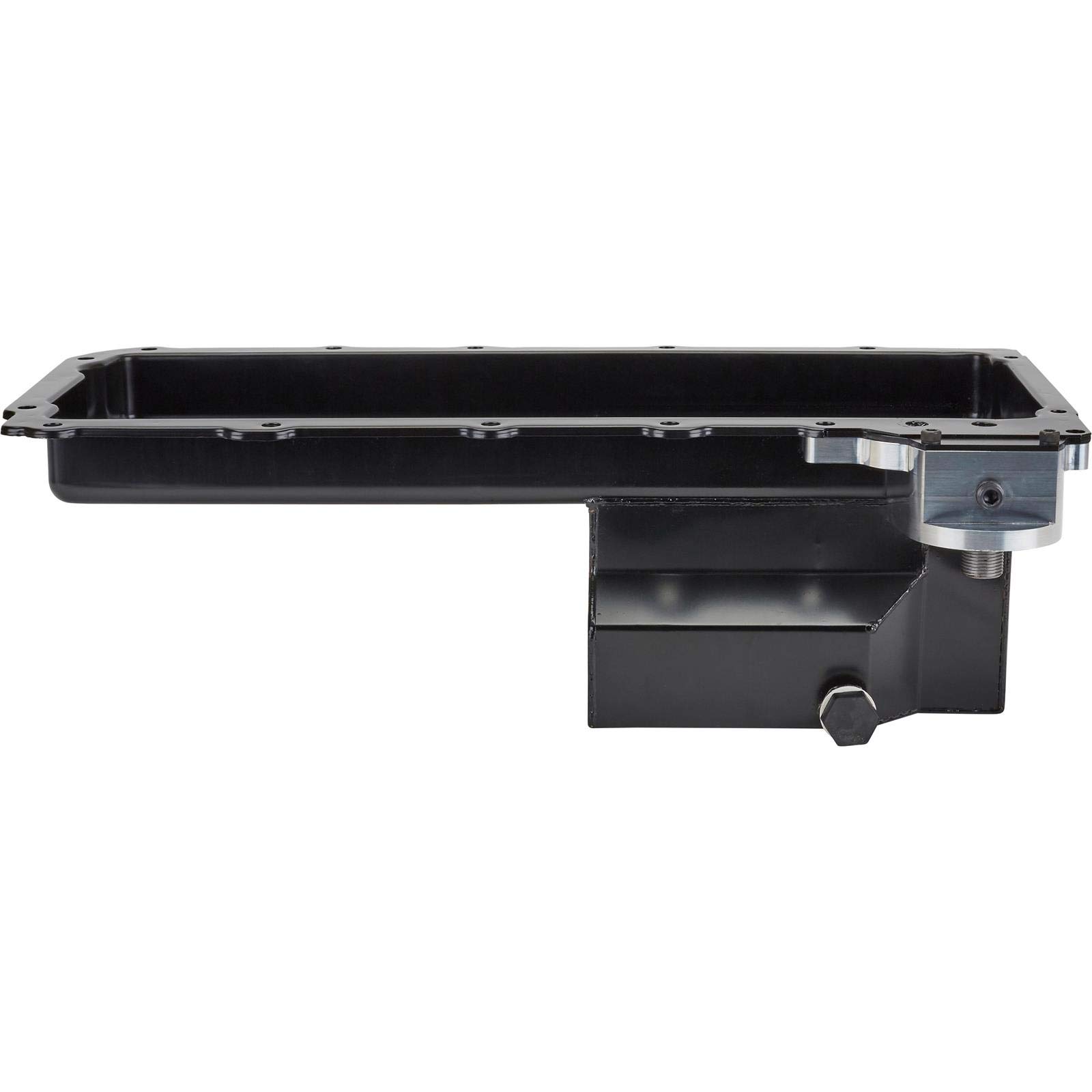Low Profile TH LS Swap Oil Pan with AN 10 Drain & OEM Filter - Compatible with GM LS Engines for Performance Upgrades & Custom Builds