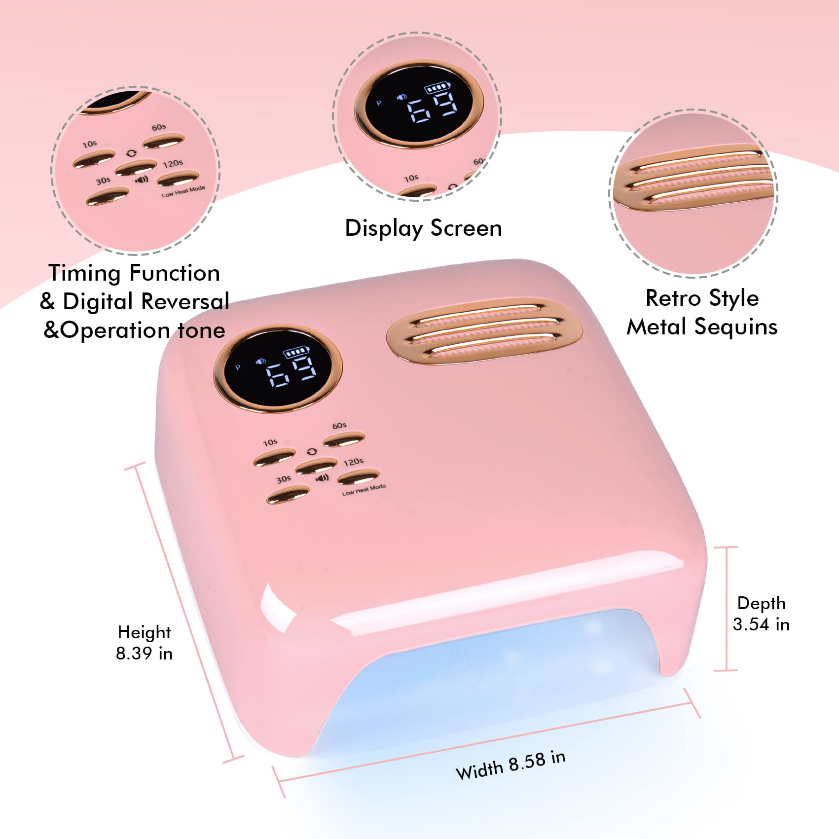 72W Professional Rechargeable UV LED Nail Lamp for Gel Polish - Wireless Fast Drying Manicure & Pedicure Machine with 15600mAh Battery | Perfect for Home Nail Salons, DIY Gel Nail Art, and Professional Nail Technicians