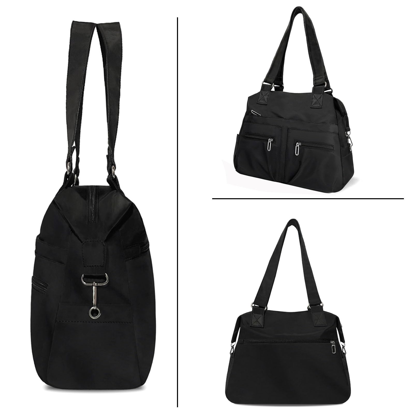 Stylish Waterproof Nylon Tote Bag for Women - Lightweight Shoulder Purse with Zipper Closure | Perfect for Work, Travel, Shopping & Daily Use