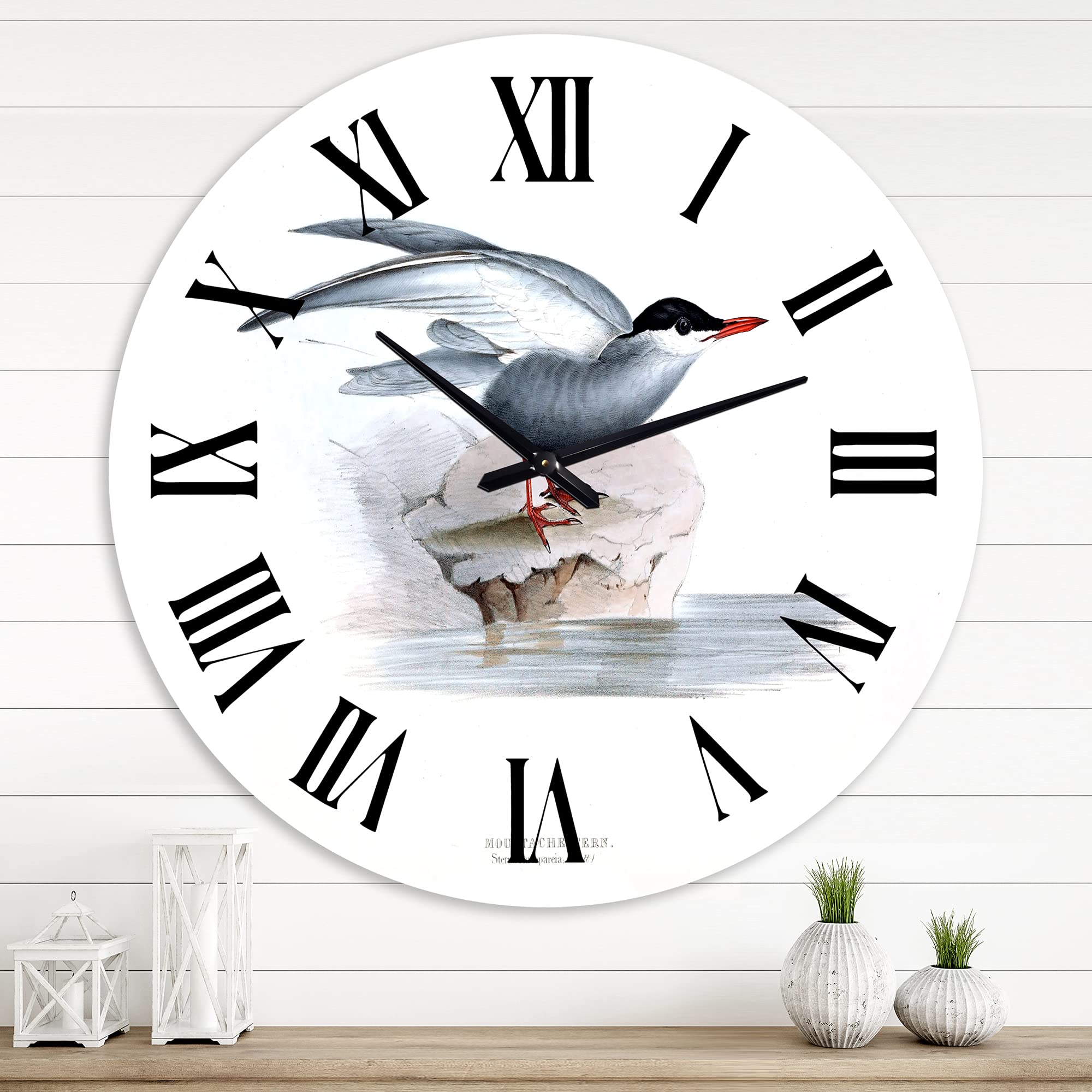 Vintage European Bird Landscape Wall Clock - Large Traditional Wall Clock for Home, Office & Living Room Decor - Perfect for Farmhouse, Kitchen & Bedroom Wall Decor