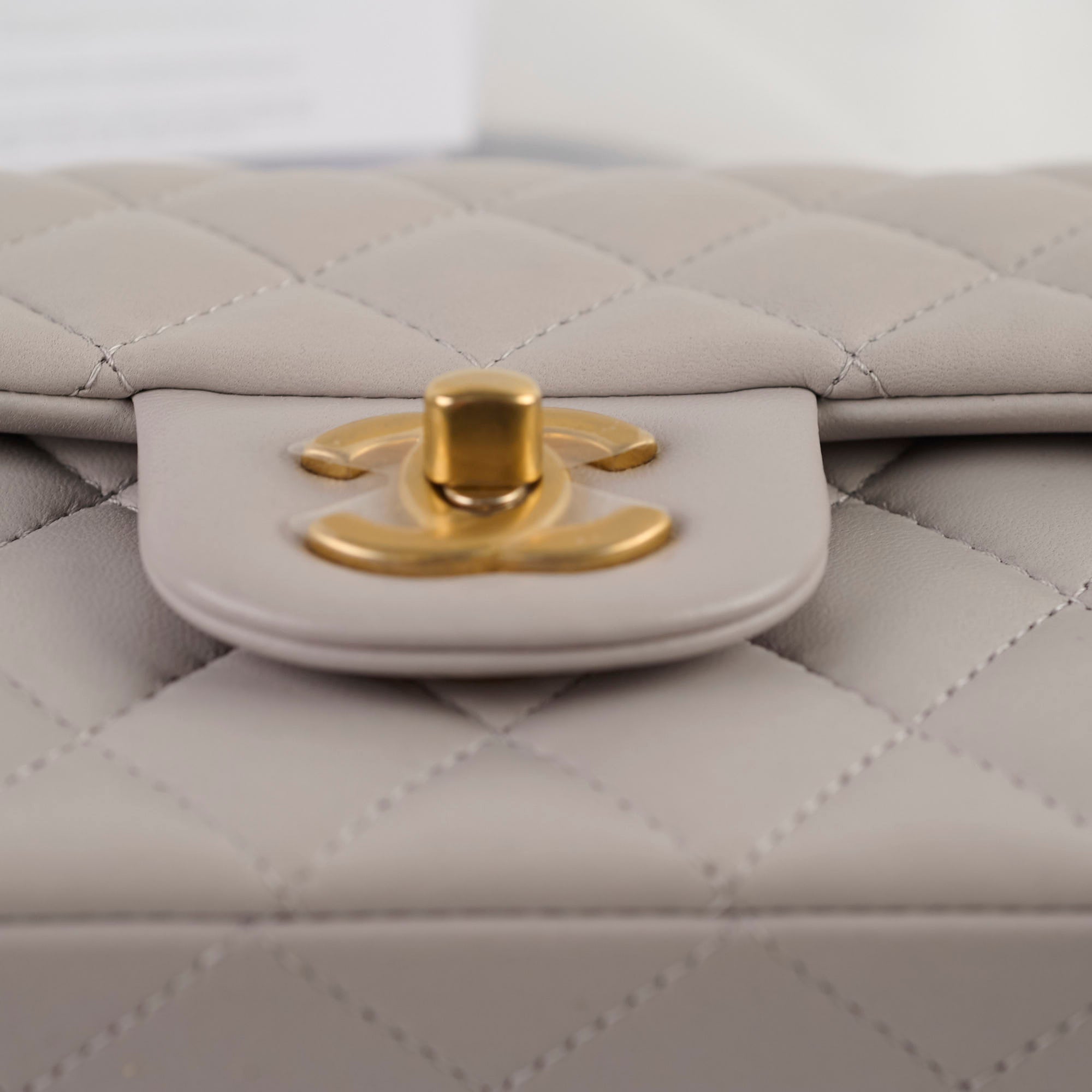 Chanel Mini Rectangular Top Handle Bag in Light Grey - Luxury Crossbody Purse for Women, Perfect for Parties & Evening Events