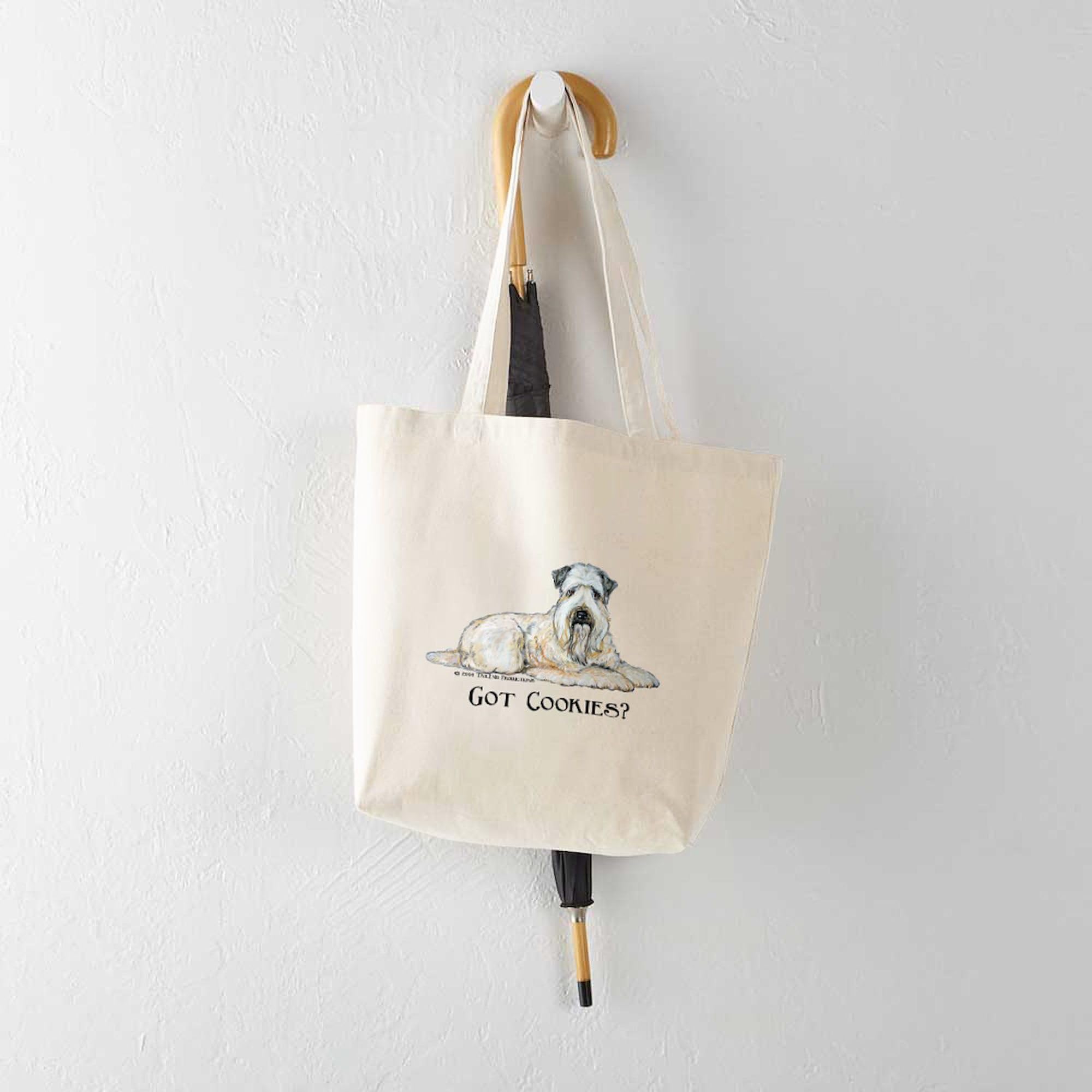 Wheaten Terriers Cookie Dogs Tote Bag - Natural Canvas Reusable Shopping Bag for Groceries, Beach & Daily Use | Cute Dog Lover Gift