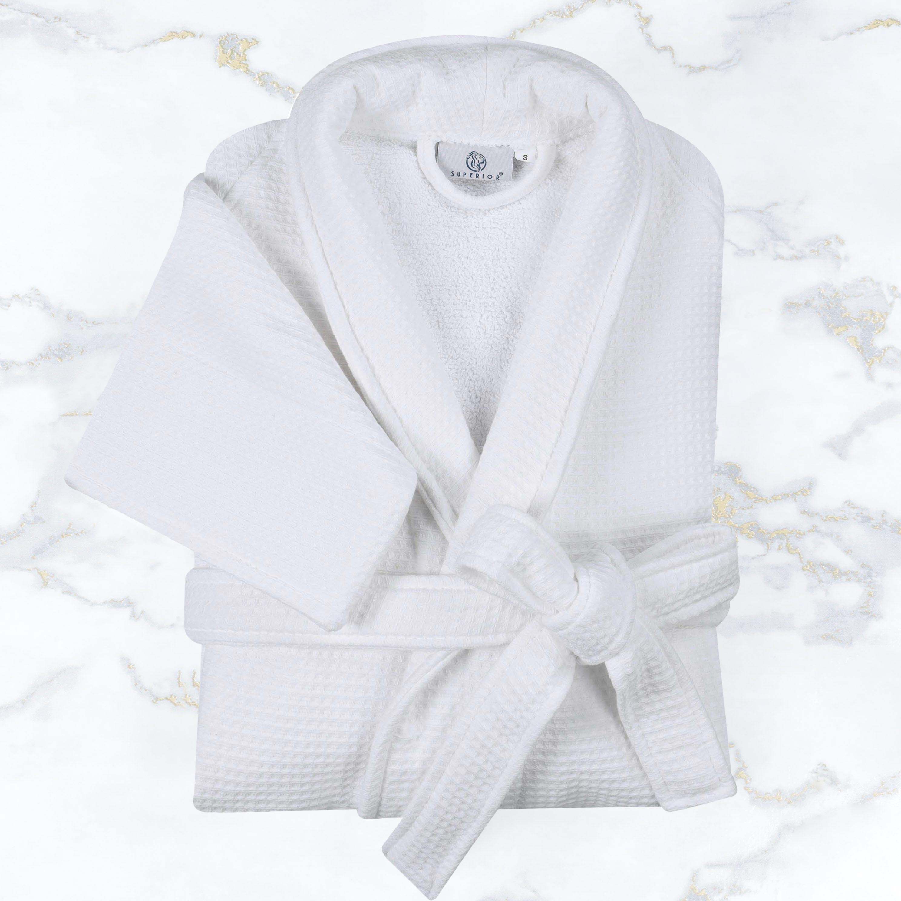 Premium Waffle Weave Cotton Bathrobe - Ultra Soft, Lightweight & Oversized Unisex Robe for Men & Women | Perfect for Spa, Lounge & Post-Shower Comfort