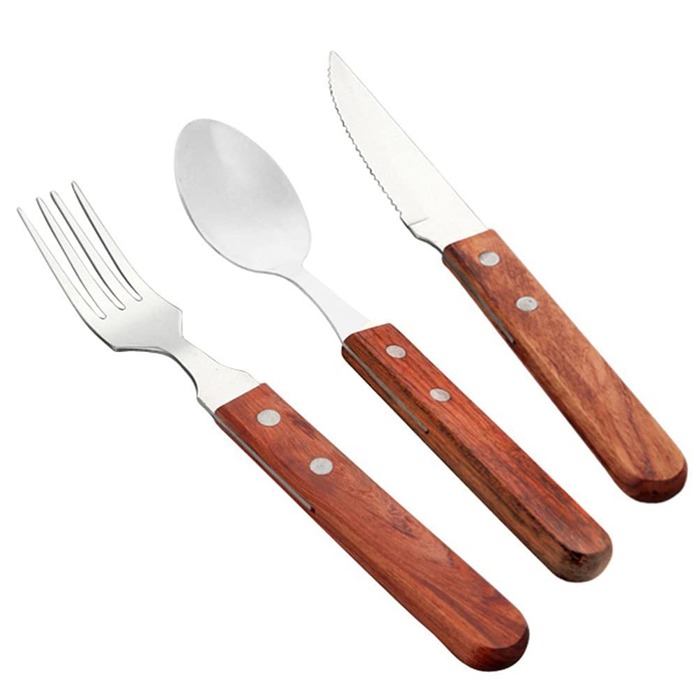Hemoton 3-Piece Stainless Steel Tableware Set - Durable Fork & Spoon Kitchen Utensils for Restaurant, Hotel, Catering - Perfect for Dining, Travel, Picnics & Outdoor Events