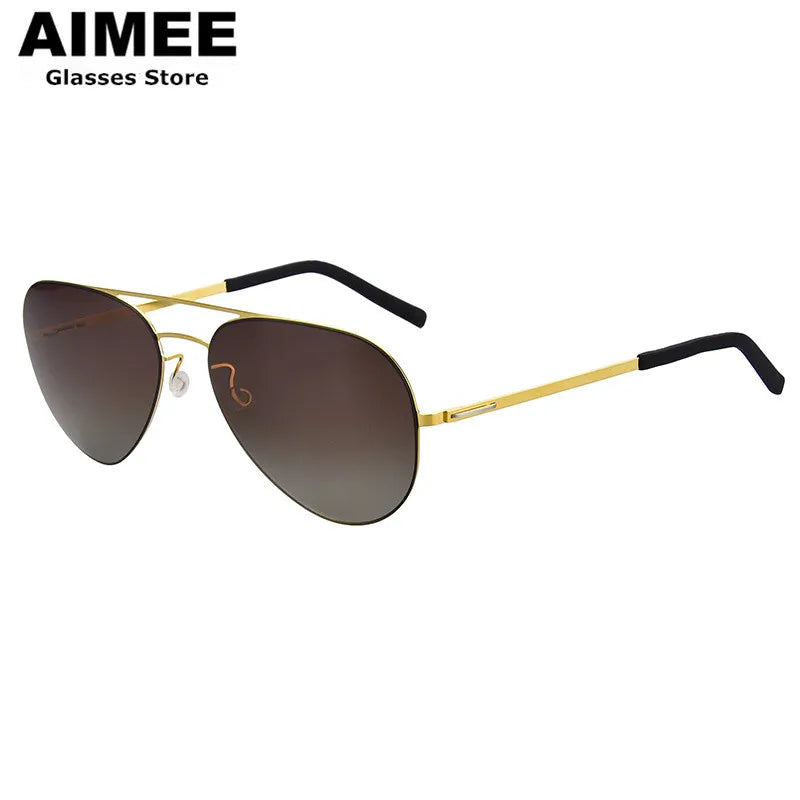 Aimee Women's Full Rim Oval Double Bridge Titanium Sunglasses 198001 - Stylish UV Protection Shades for Driving, Beach & Outdoor Activities