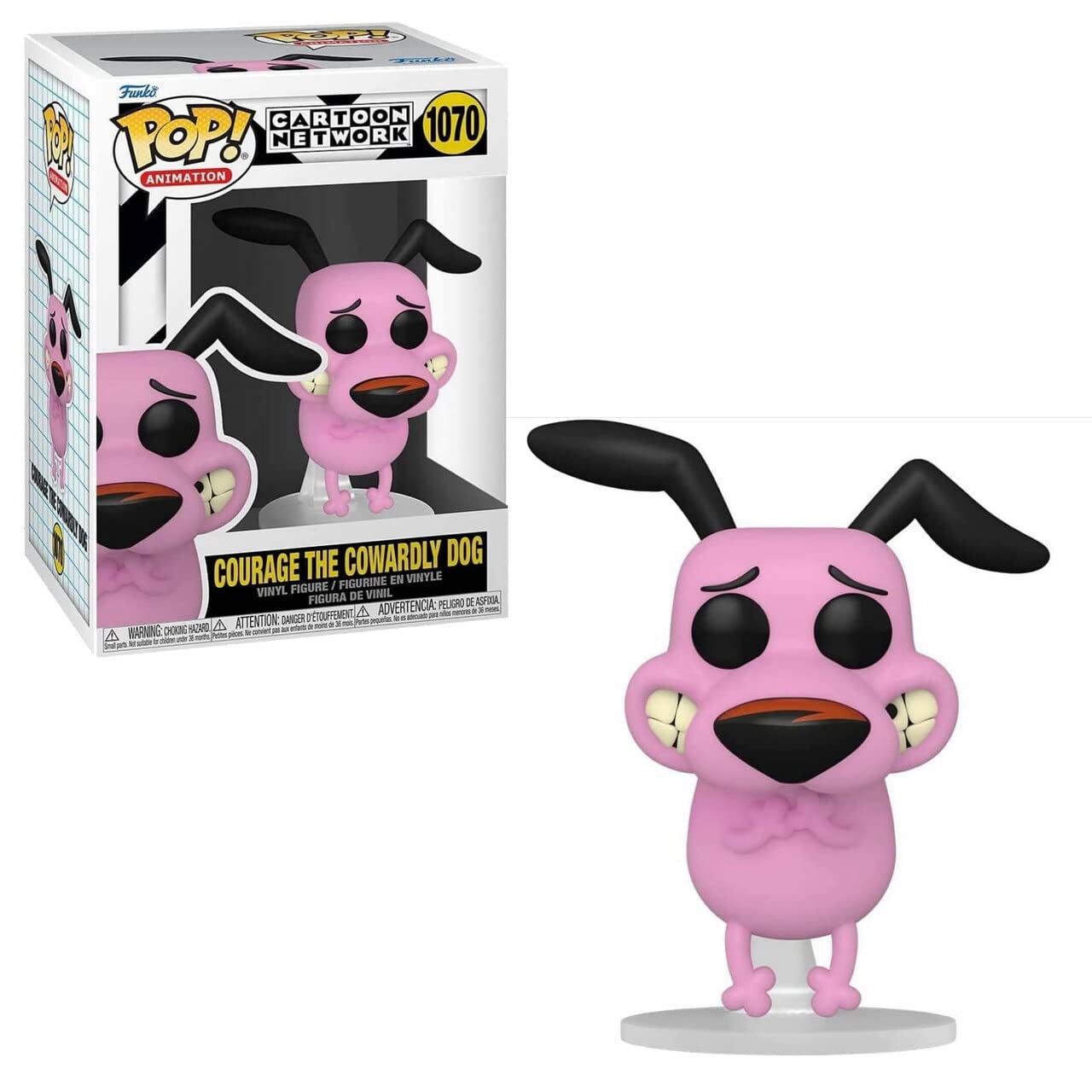 Funko Pop! Vinyl Figure - Courage The Cowardly Dog from Cartoon Network (3.75 Inches) with Pop Protector Case - Collectible Toy for Fans, Home Display & Gift Idea