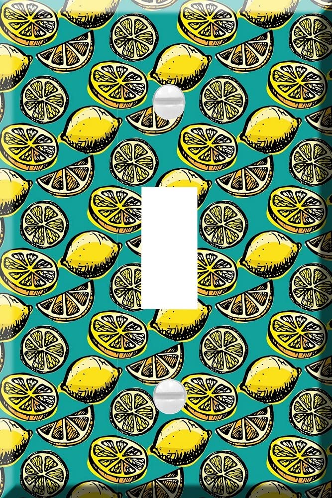 Toggle Wall Plate - Single Light Switch Cover Plate with Lemon Slice Design | Decorative Electrical Outlet Cover for Kitchen, Bathroom & Home Decor