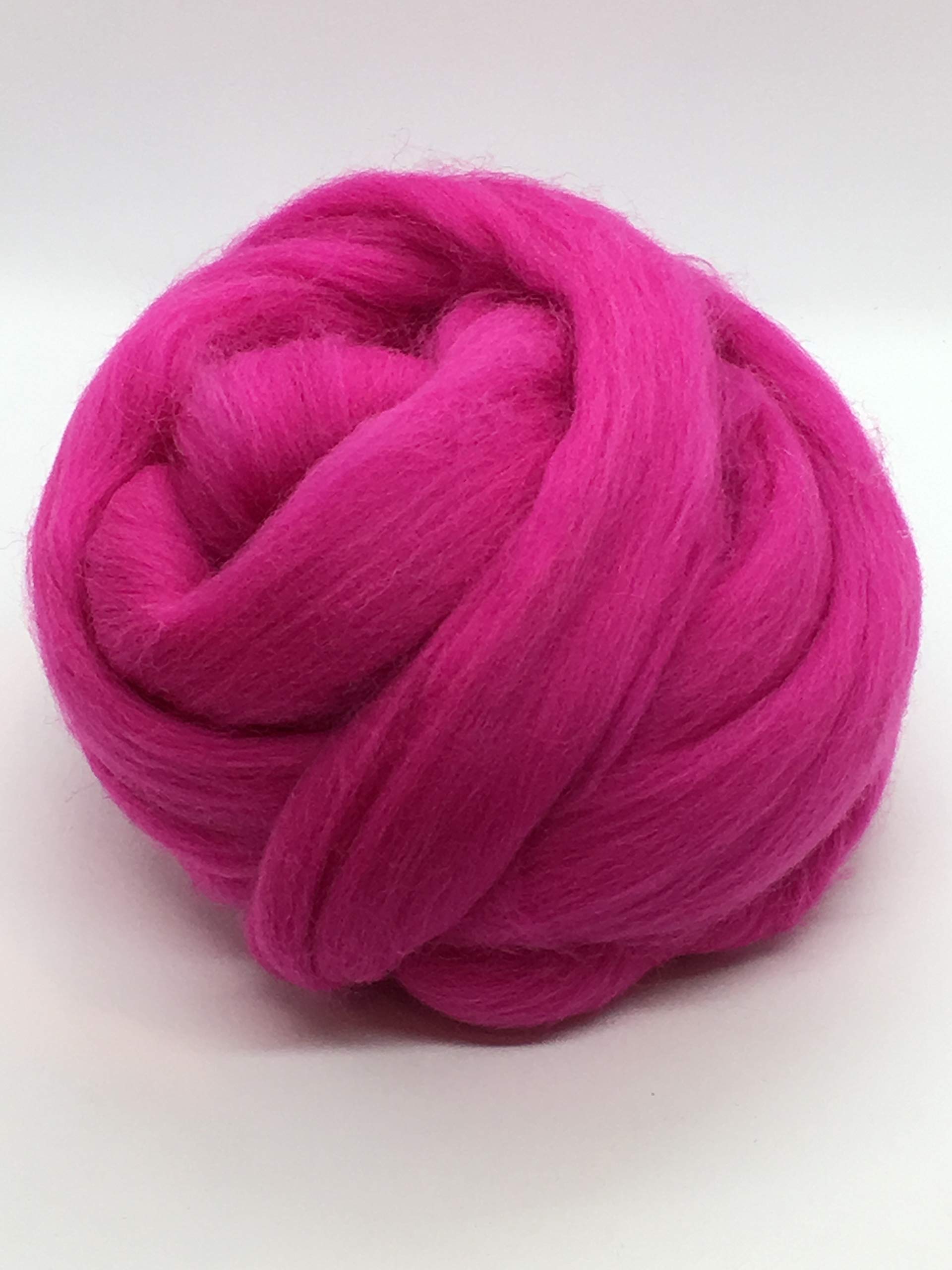Premium Hot Pink Merino Wool Roving Fiber - 5lb Bulk for Spinning, Felting & Knitting | Soft Handmade Yarn Material for DIY Crafts, Needlework & Fiber Arts Projects | Perfect for Hand Spinners, Weavers & Textile Artists in USA