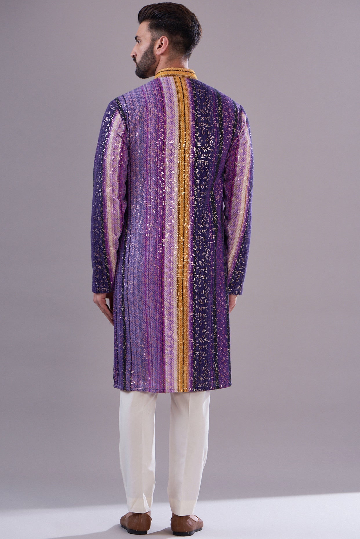 Elegant Purple Sequenced Kurta for Women - Stylish Indian Ethnic Wear for Festivals, Parties & Special Occasions