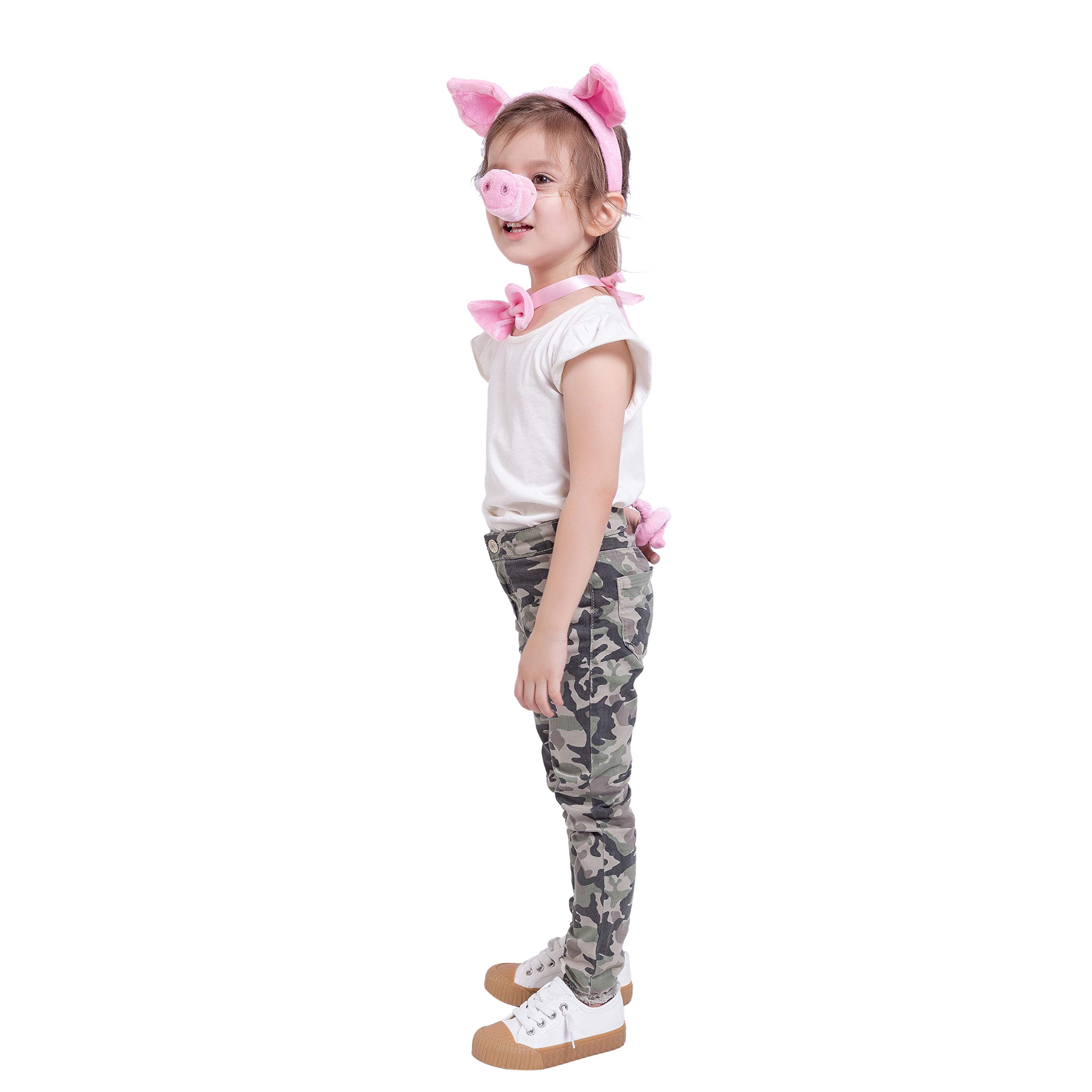 Spooktacular Creations Pink Pig & Dalmatian Costume Accessories Set - Animal Halloween Costume Kit for Parties, Cosplay, and Dress-Up Fun