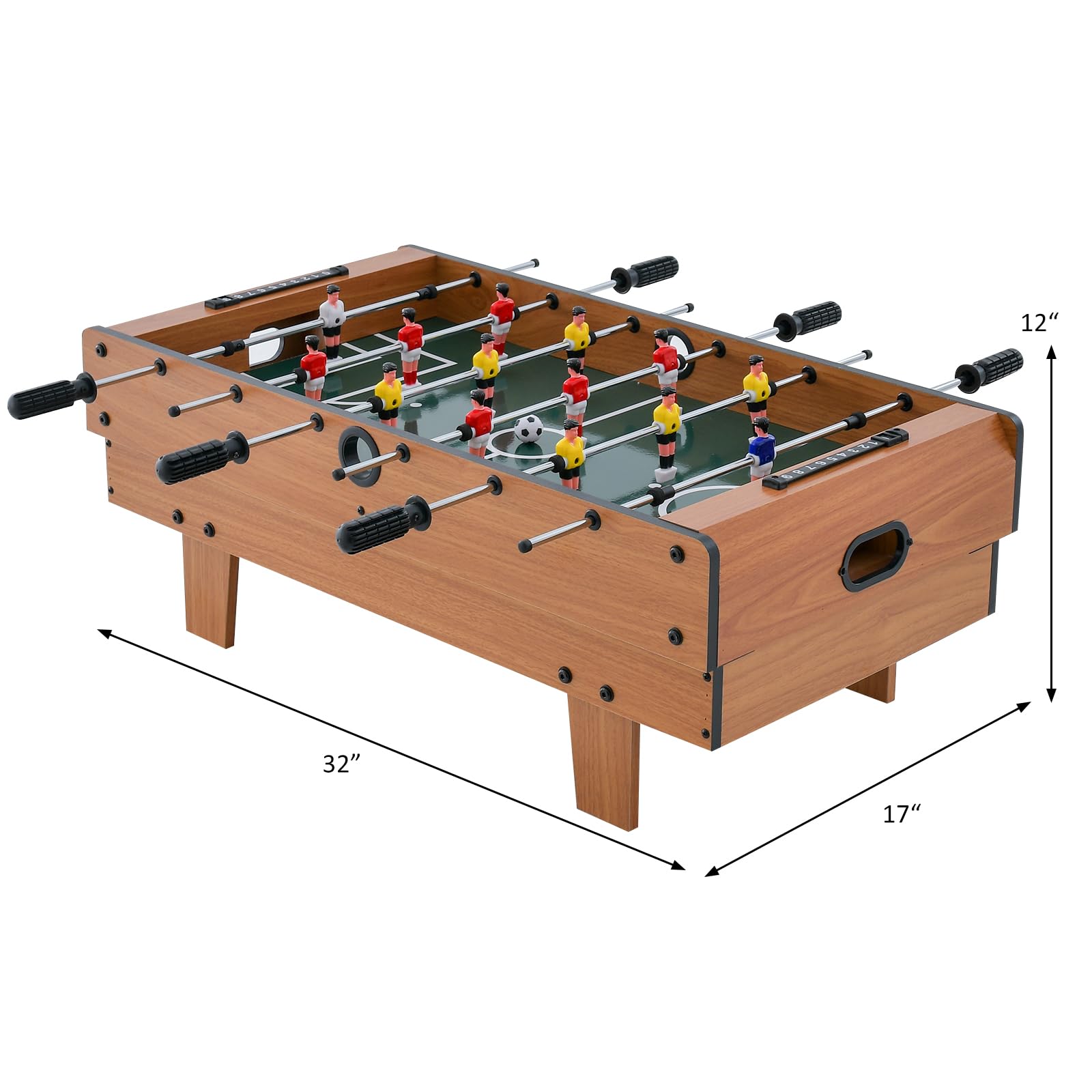 Giantex 4-in-1 Multi-Game Table - Soccer, Hockey, Billiards & Ping Pong - Wooden Foosball Table for Game Rooms & Family Fun - Perfect for Indoor Entertainment, Parties & Recreation