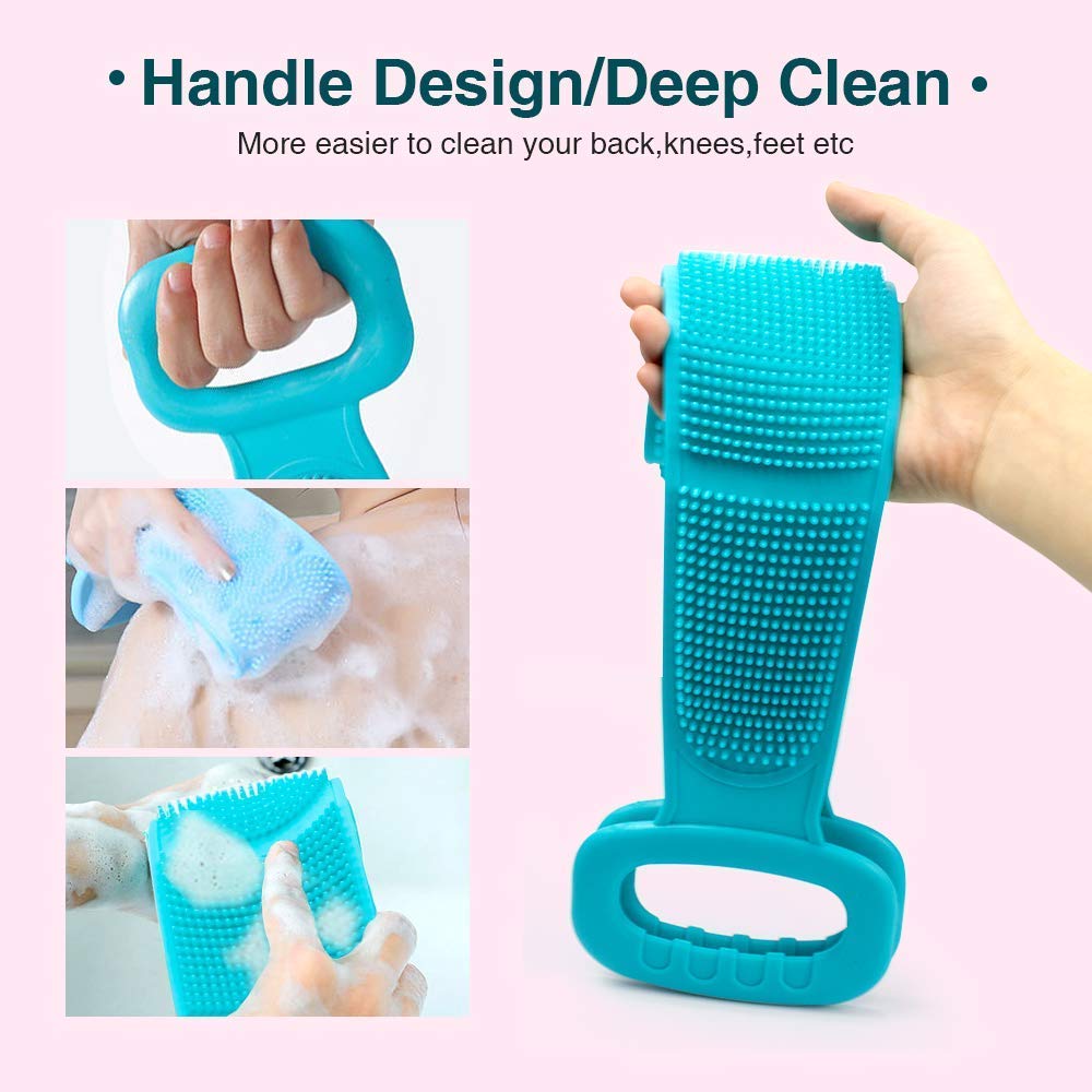 Double-Sided Silicone Body Scrubber for Shower & Exfoliation - Men & Women