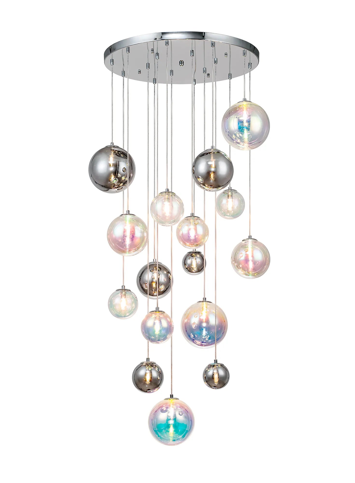 60cm Austin Glass Pendant Light with 16 G9 Bulbs - Modern Hanging Fixture for Kitchen Island, Dining Room, and Living Room Lighting