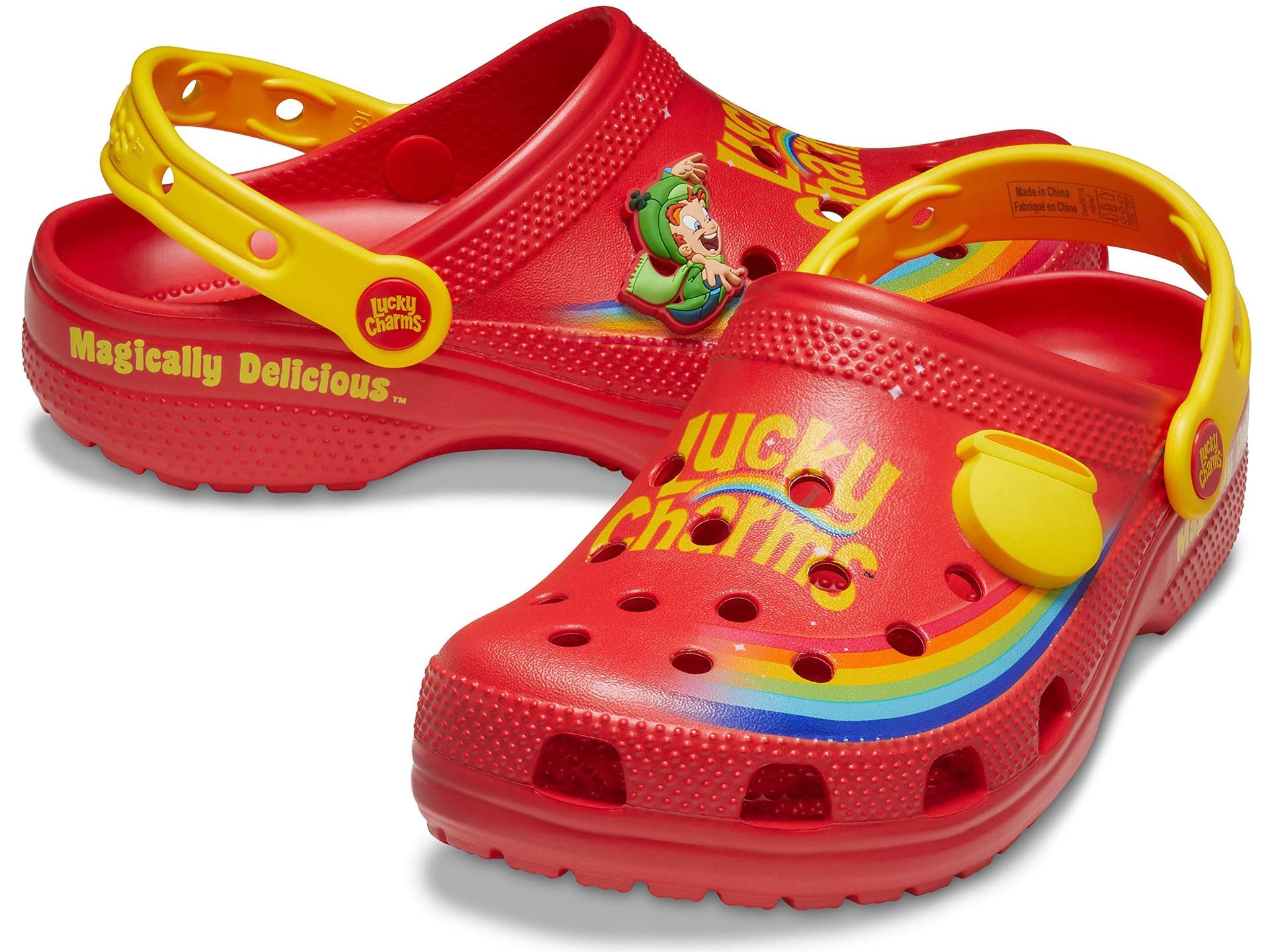 Crocs Unisex Classic Lucky Charms Clogs for Adults - Comfortable Slip-On Shoes for Men & Women - Perfect for Casual Wear, Beach, Pool & Outdoor Activities