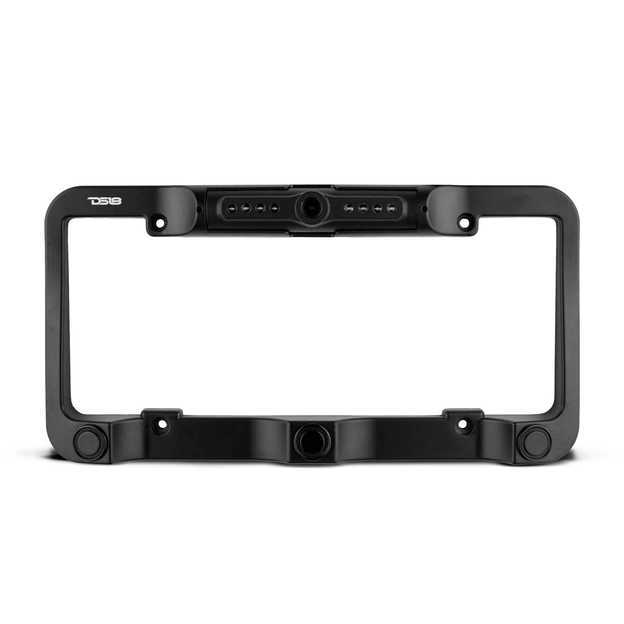 DS18 RCS2IN1LP-BK Waterproof License Plate Reverse Camera with Backup Buzzer & LED Night Vision - Parking Assistance, Rear View Safety for Trucks, SUVs, RVs | Easy Installation, All-Weather Performance