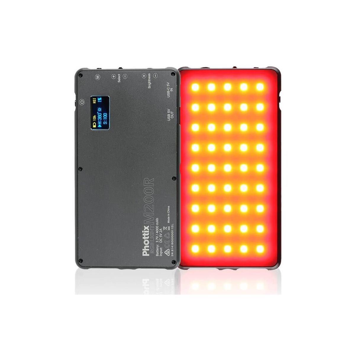 Phottix M200R RGB LED Video Light - Professional Continuous Lighting for Photography & Videography - Perfect for YouTube, TikTok, Live Streaming & Studio Shoots