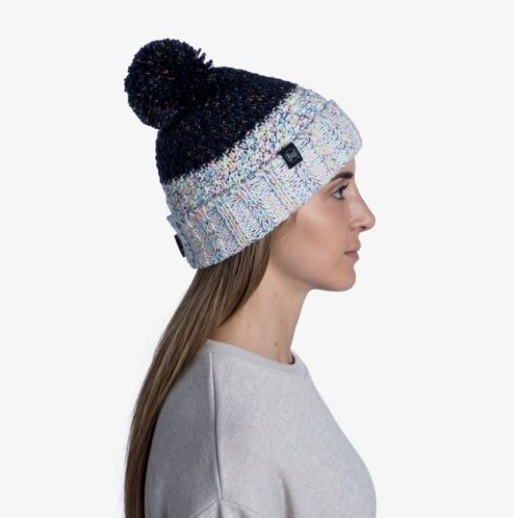 BUFF Knit Hat for Men & Women - Janna Night Blue Beanie for Winter Warmth - Perfect for Skiing, Hiking & Outdoor Activities