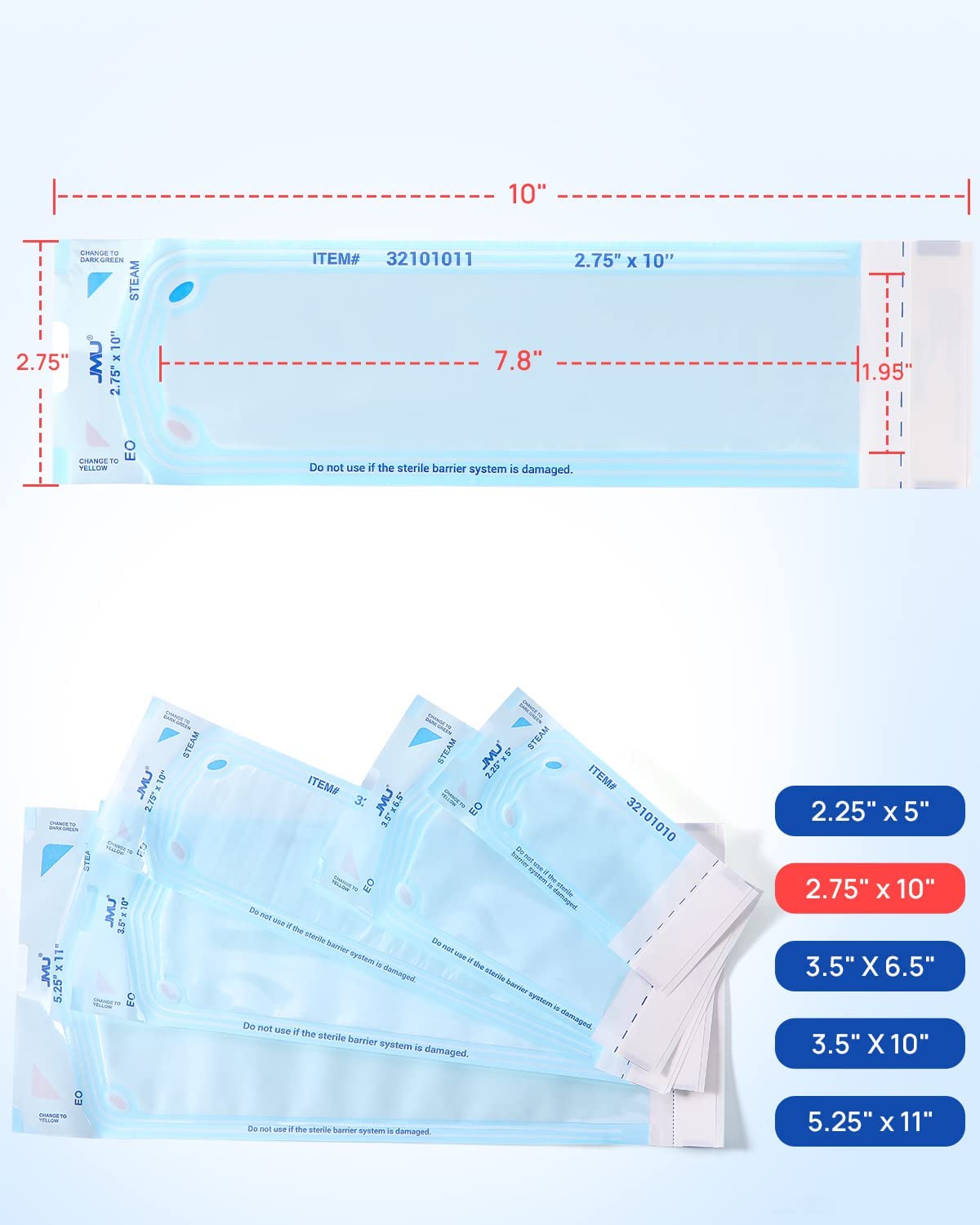 JMU 4000 Self Seal Sterilization Pouches 2.75