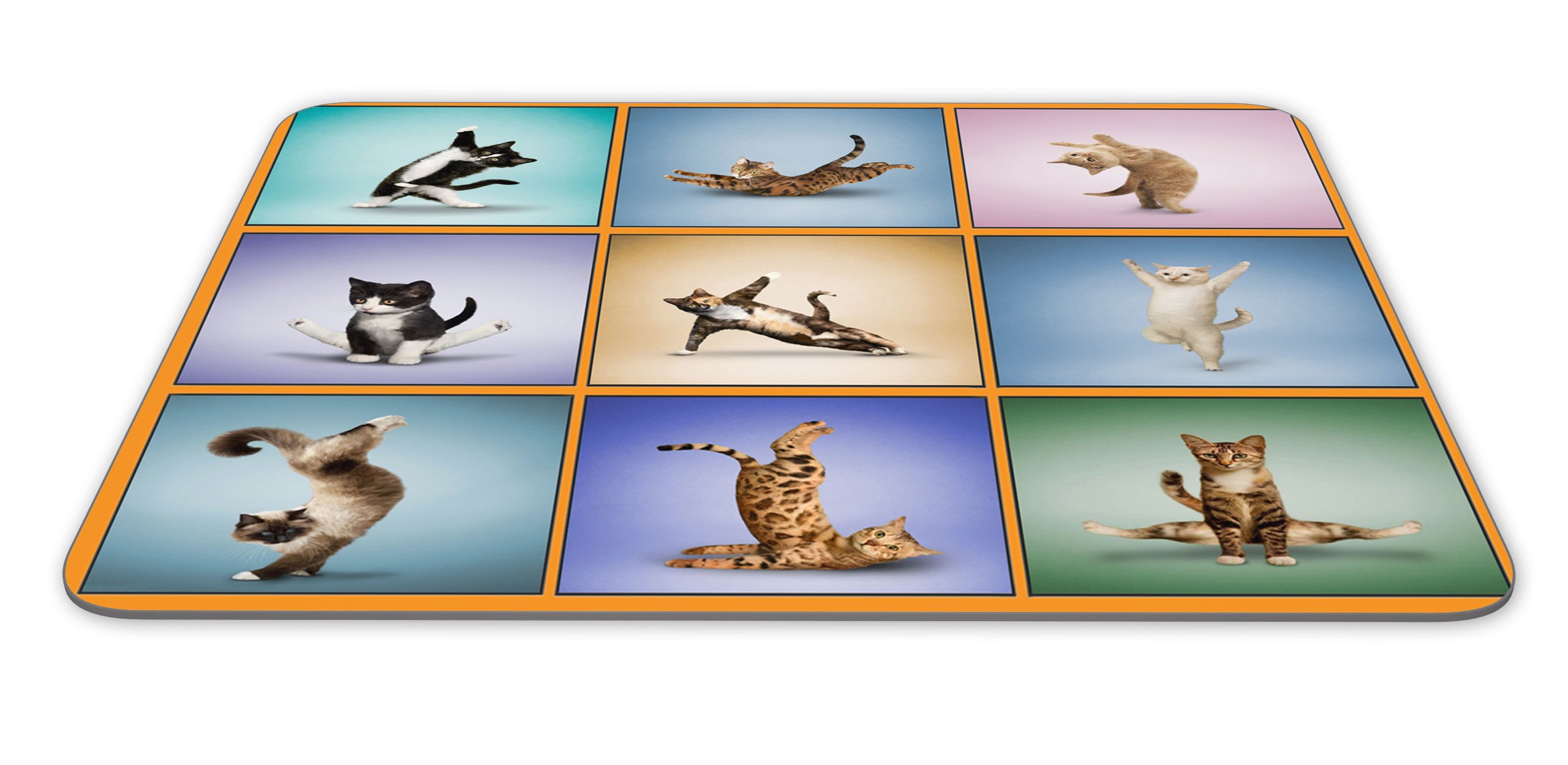 Personalized Yoga Cat Design Gaming Mouse Pad - Non-Slip Natural Rubber Surface for Office & Home Computer Use | Cute Desk Accessory for Cat Lovers