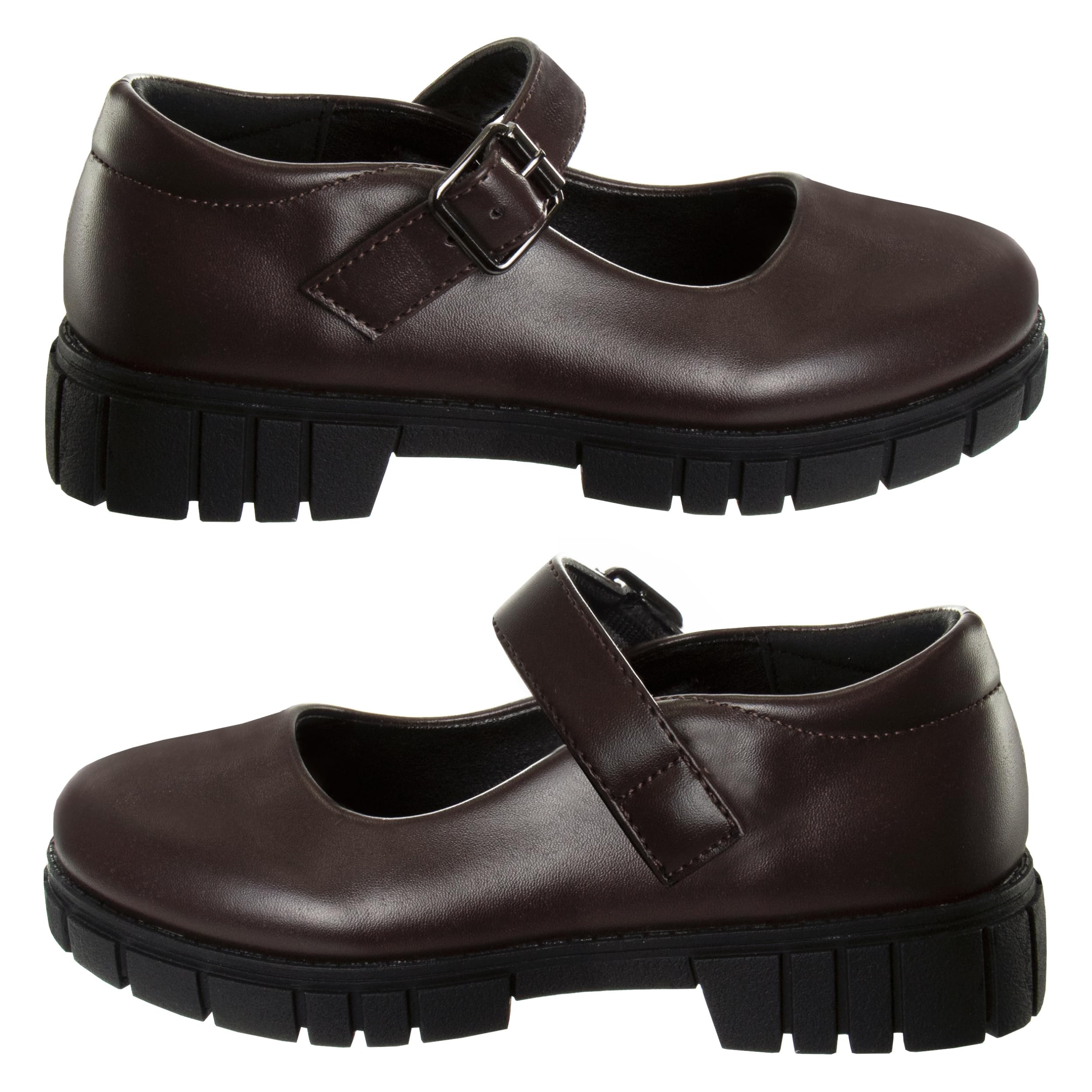 French Toast Girls Round Toe Ankle Strap Mary Jane School Shoes - Chunky Platform Oxford Dress Pumps for Kids - Black/Navy/Brown (Size 12-5 Little Kid/Big Kid) | Perfect for School, Church, Parties & Formal Occasions