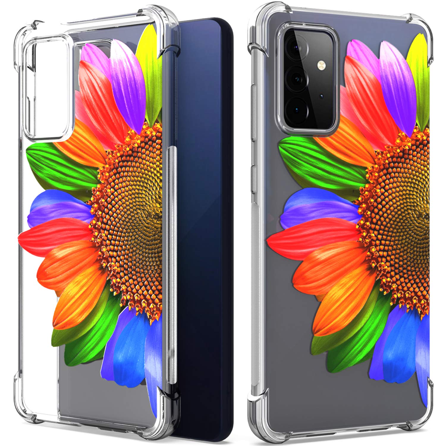 Designed for Samsung Galaxy A72 Case - Slim Flexible TPU Clear Phone Cover with Sunflower Design | Perfect for Everyday Protection & Style