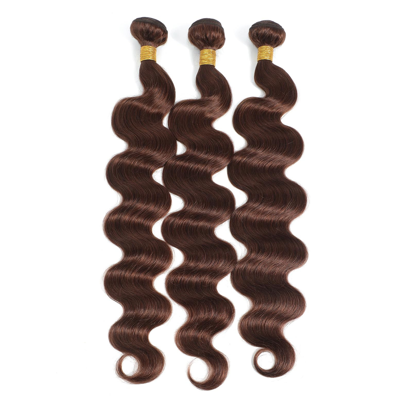 Kapelli 10A Light Brown Brazilian Body Wave Human Hair Bundles with Lace Frontal (22 24 26+20Frontal) - Virgin Hair Lace Closure with Baby Hair for Natural Look - Perfect for Weaves, Wigs & Everyday Styling