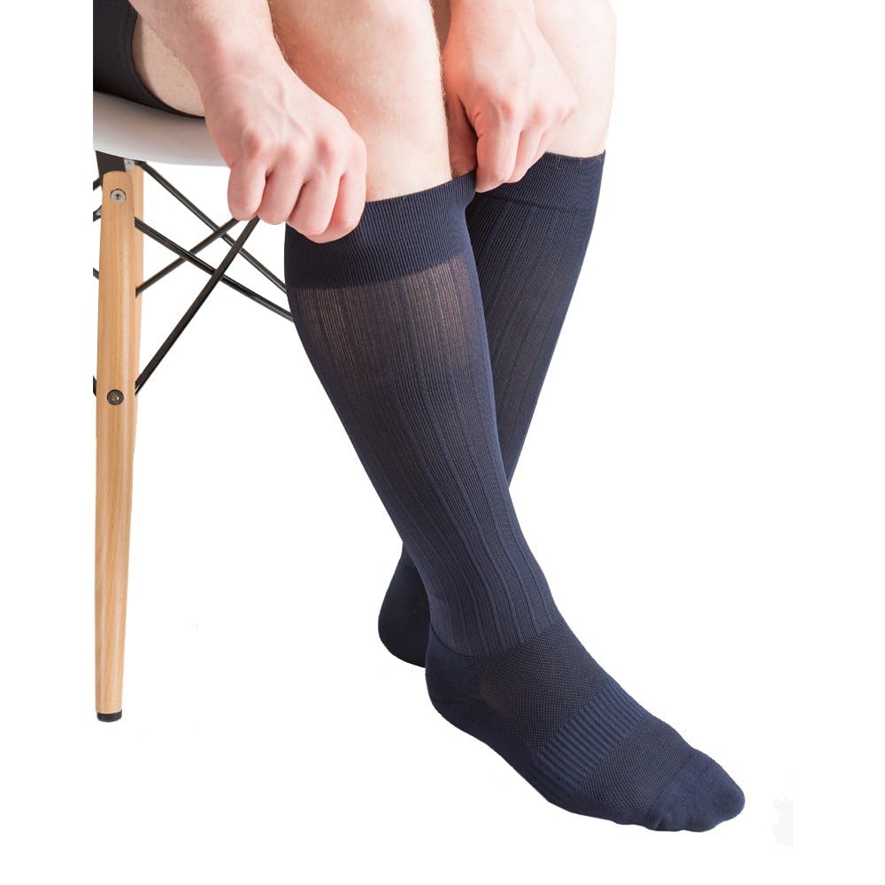 Men's 20-30 mmHg Compression Socks for Circulation & Support - Cushioned Rib Design for Running, Travel & Work - Ideal for Athletes & Office Workers