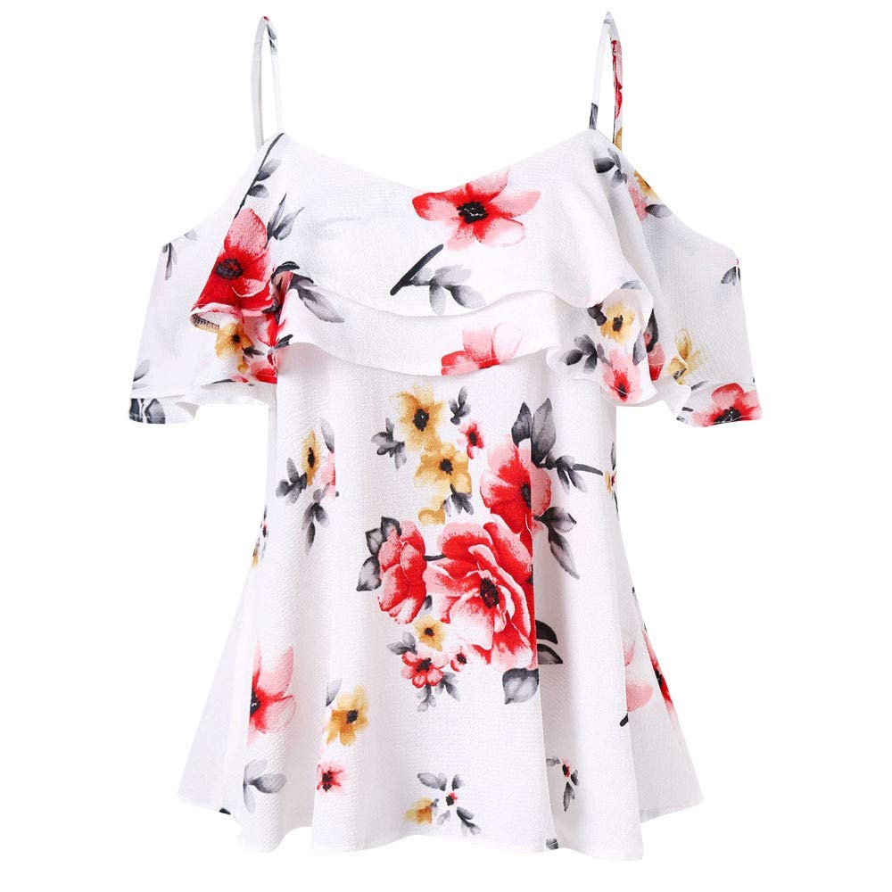 Women's Black Floral Print Sleeveless Tank Top - Stylish Off-Shoulder Blouse for Casual Wear, Summer Outfits & Beach Vacations