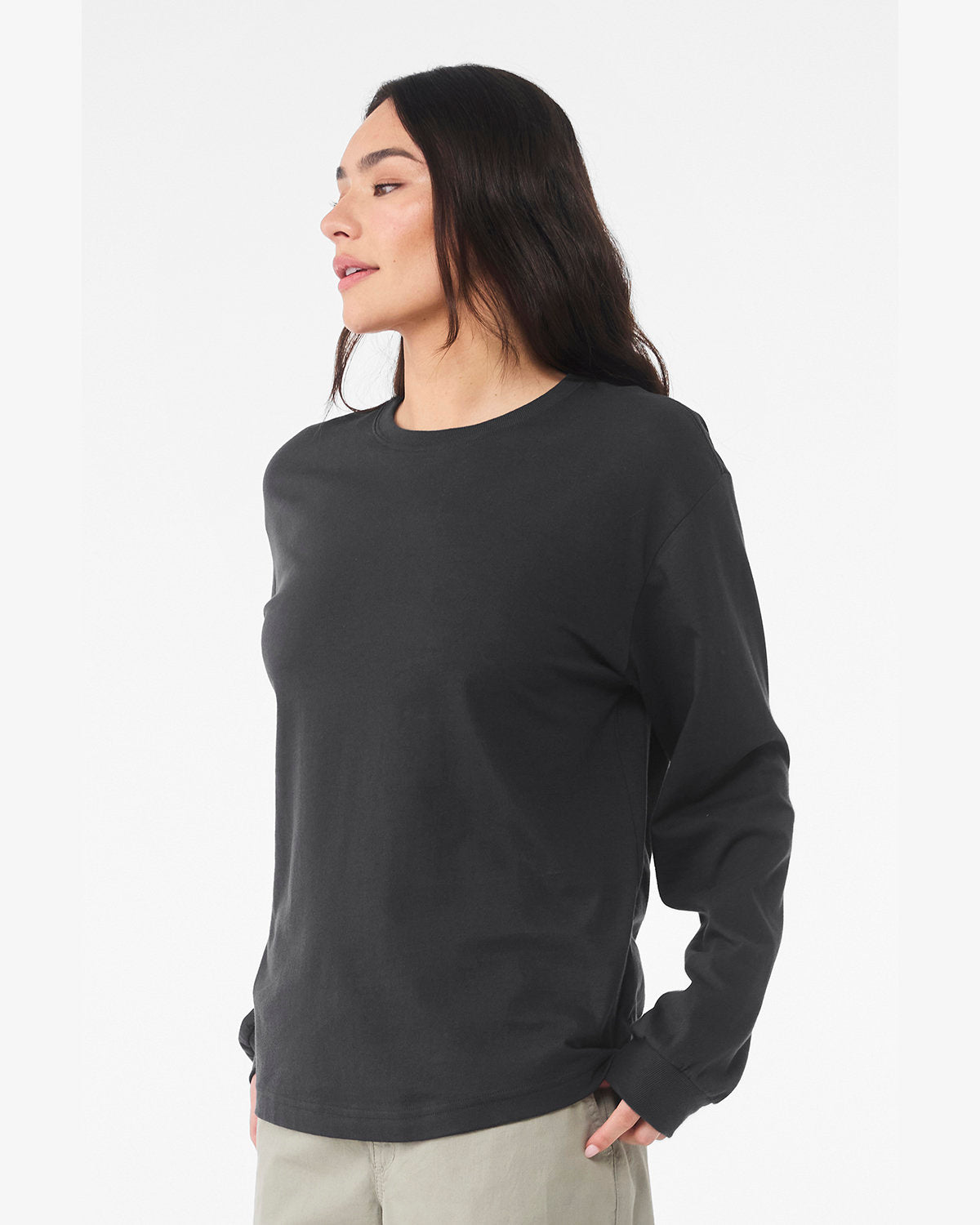 Bella + Canvas 3511 Heavyweight Long Sleeve T-Shirt for Men & Women - 6oz Unisex Crewneck Shirt for Casual Wear, Workout & Layering