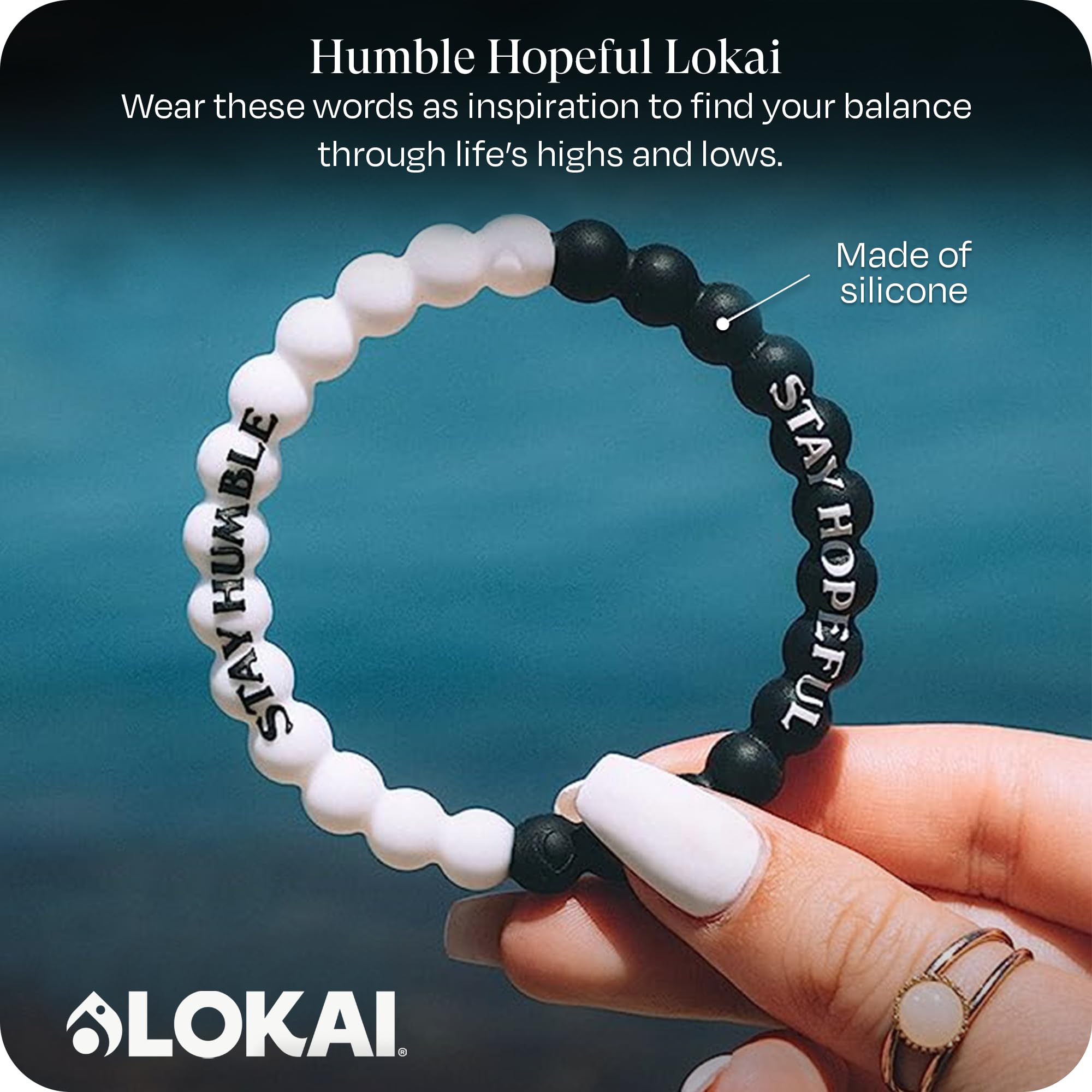 Lokai Silicone Beaded Bracelet for Women & Men - Adjustable Fashion Jewelry for Balance & Hope | Perfect for Everyday Wear, Yoga, Meditation & Gifts