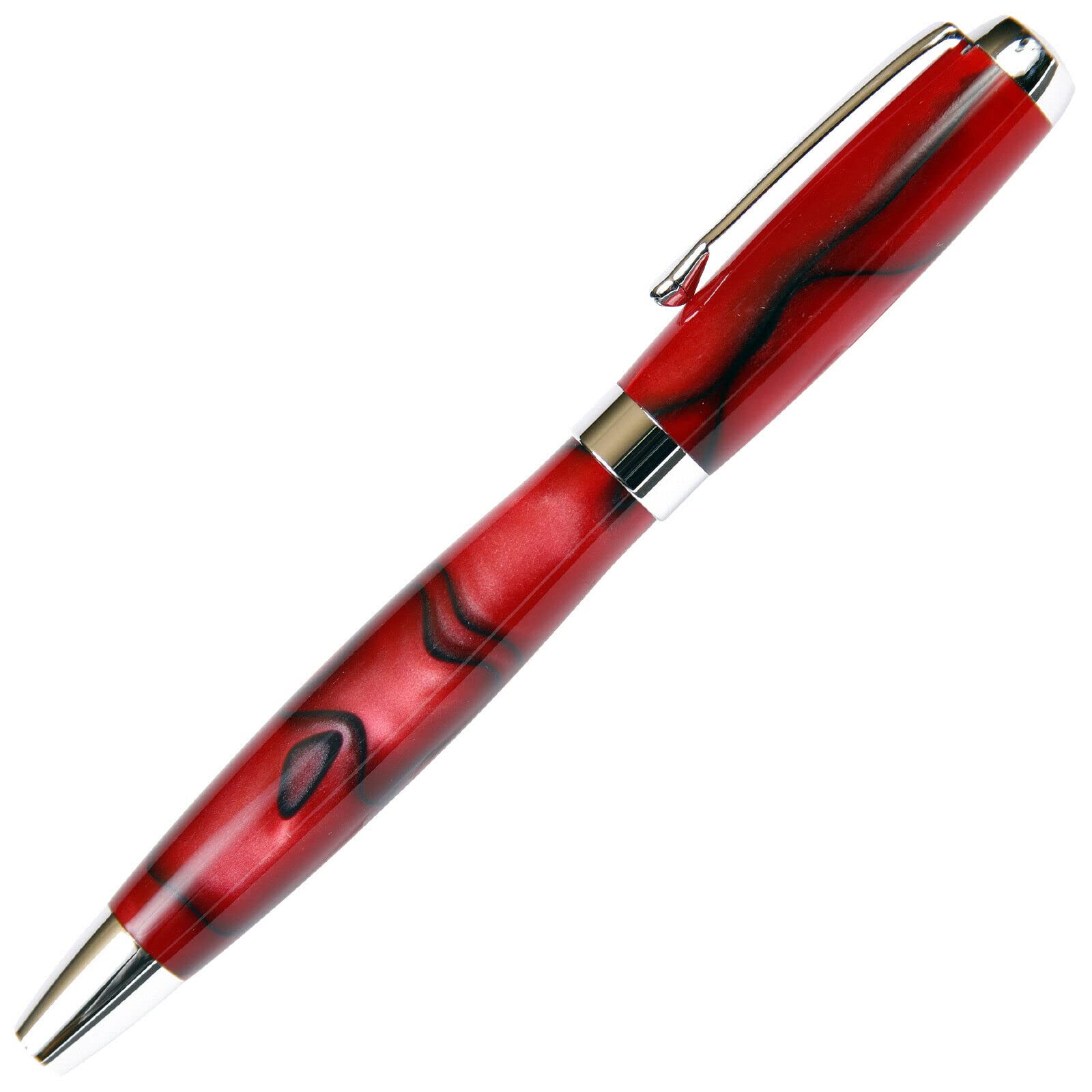 Premium Tuscany Rollerball Pen - Elegant Red & Black Marbleized Gloss Finish - Smooth Writing for Office, School & Gift Giving - Perfect for Business Professionals, Students & Special Occasions