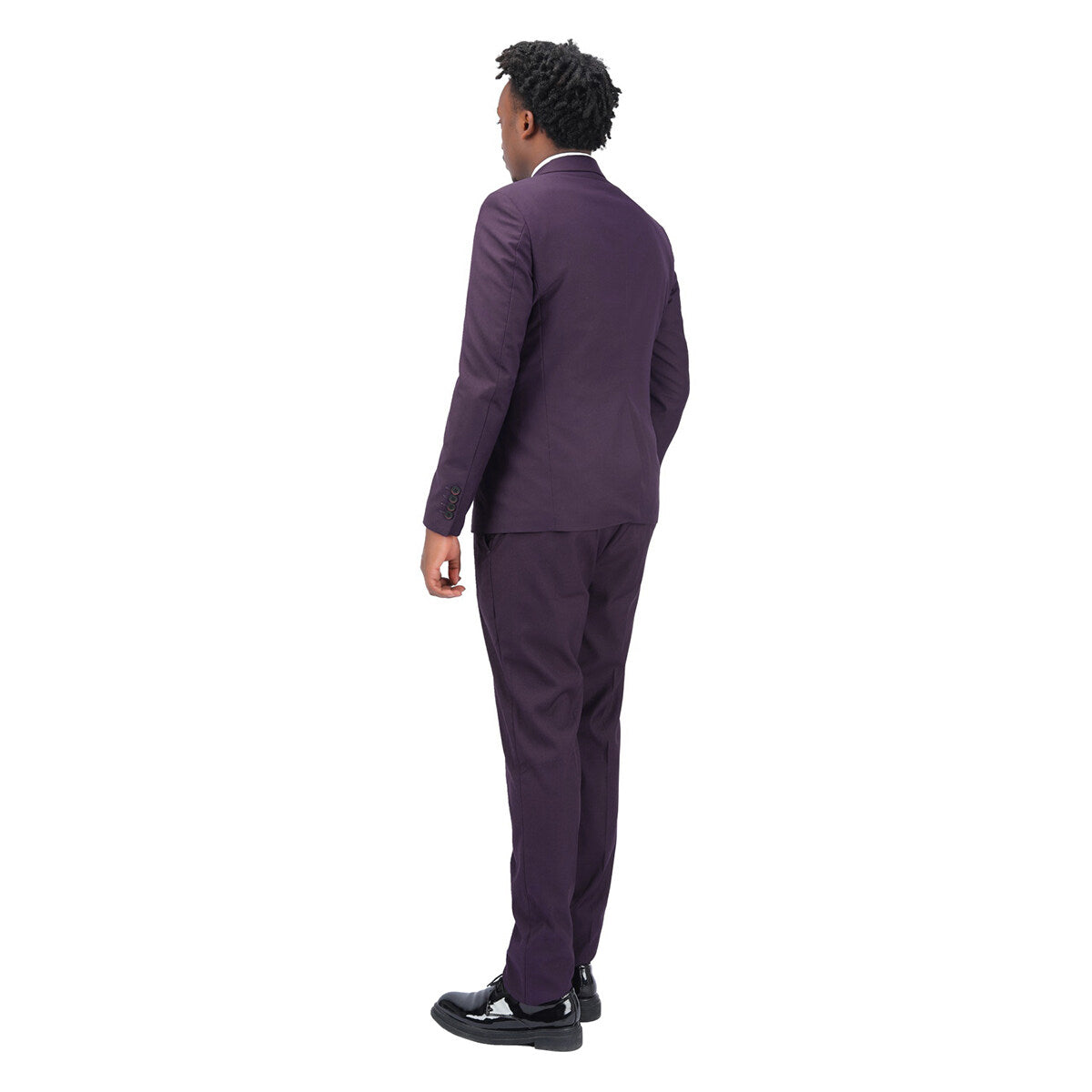 3 Piece Slim Fit Solid Color Jacket Smart Wedding Formal Suit Purple for Men - Elegant Business Attire, Office Wear & Special Occasions