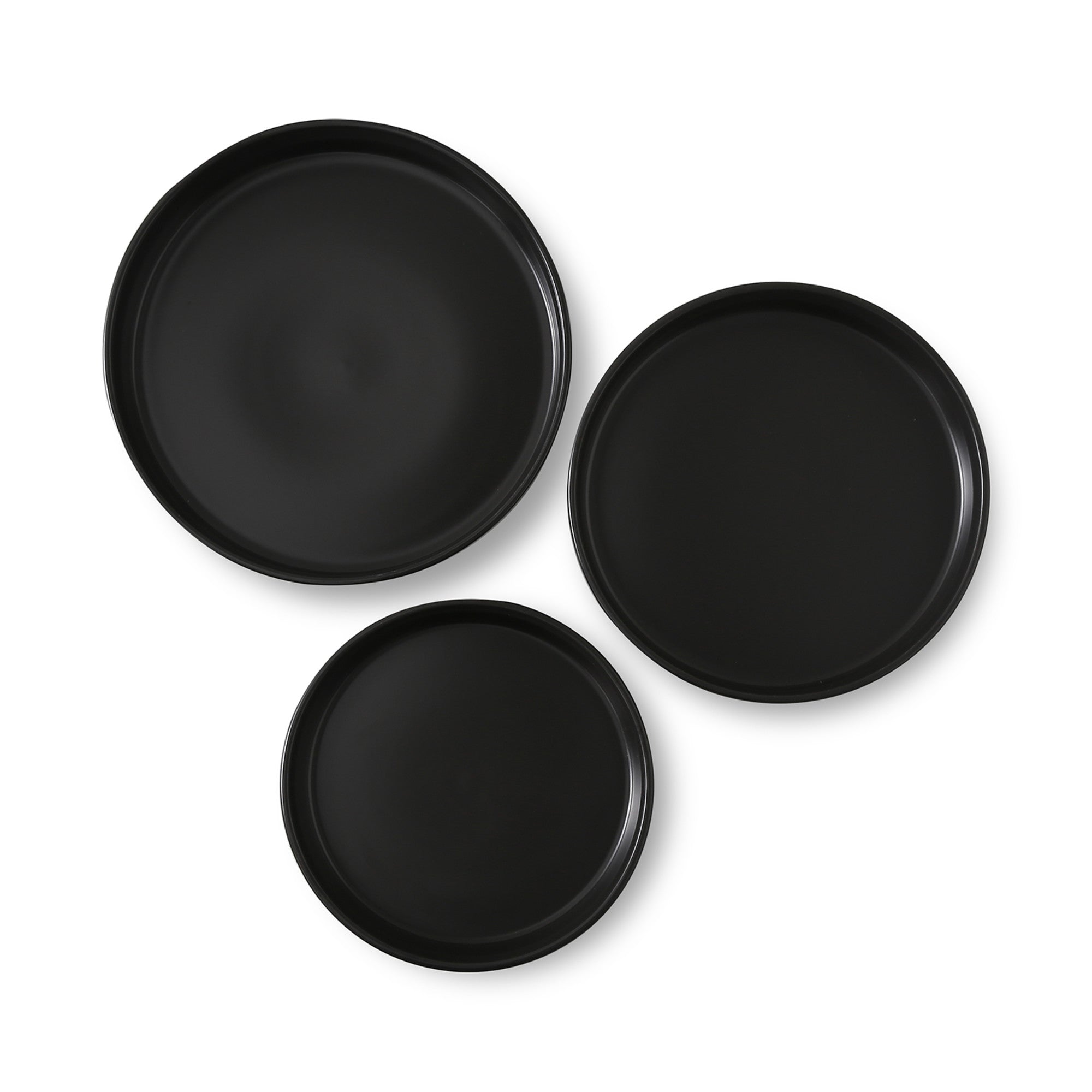 Premium Celina Stoneware Serving Bowls - Set of 3, Elegant Black Dinnerware for Salads, Pasta & Entertaining - Durable Ceramic Bowls for Everyday Use & Special Occasions