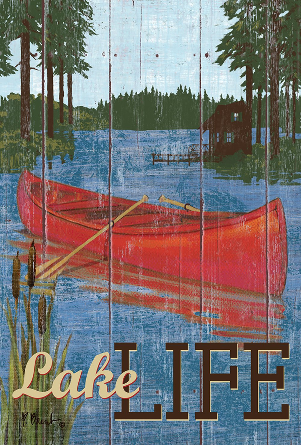 Rustic Lake Life Summer Garden Flag 12x18 Inch - Double Sided Outdoor House Canoe Yard Decoration | Perfect for Porch, Patio, and Seasonal Home Decor