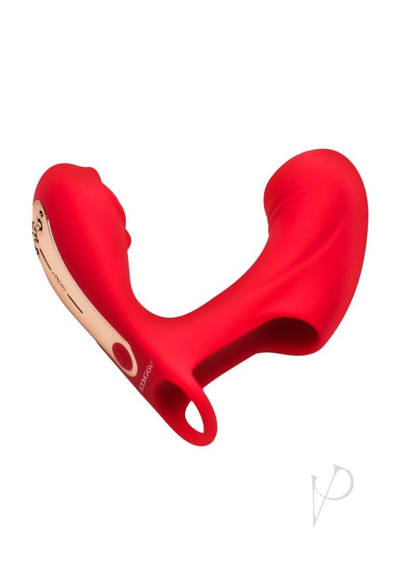 Bloomgasm Rose Touch Pulsing Rechargeable Silicone Finger Vibrator - Red | Waterproof & Portable Adult Toy for Women | Perfect for Solo Play & Couples Intimacy