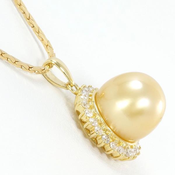 18K Yellow Gold South Sea Pearl Diamond Necklace for Women - Elegant Luxury Jewelry Gift for Wedding, Anniversary & Special Occasions