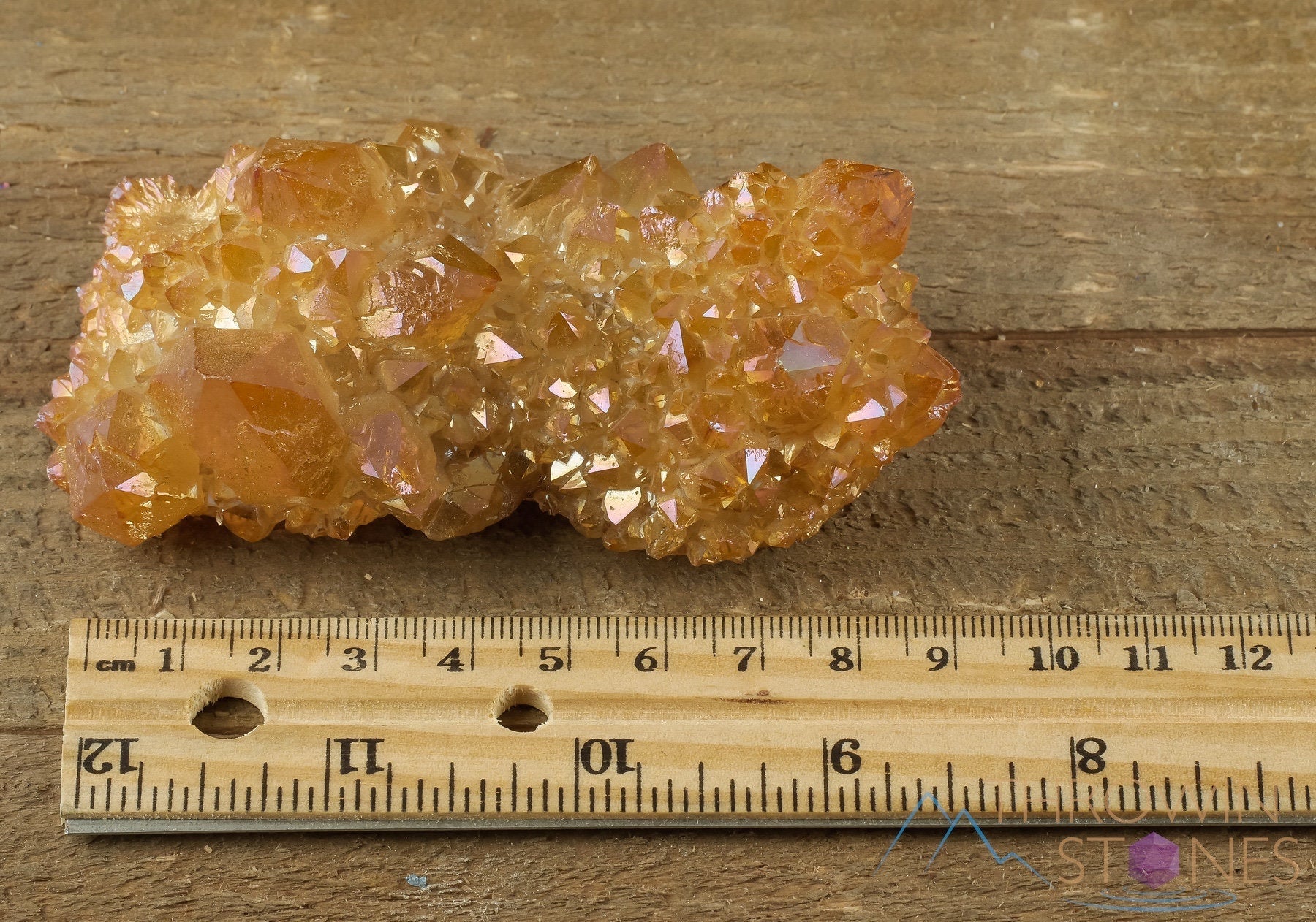 Orange Tangerine AURA QUARTZ Crystal Cluster - Rainbow Quartz Healing Stone, Natural Spirit Quartz Cluster for Home Decor, Meditation & Energy Healing (R0511) | Perfect for Yoga Spaces, Office Desk & Spiritual Gifts