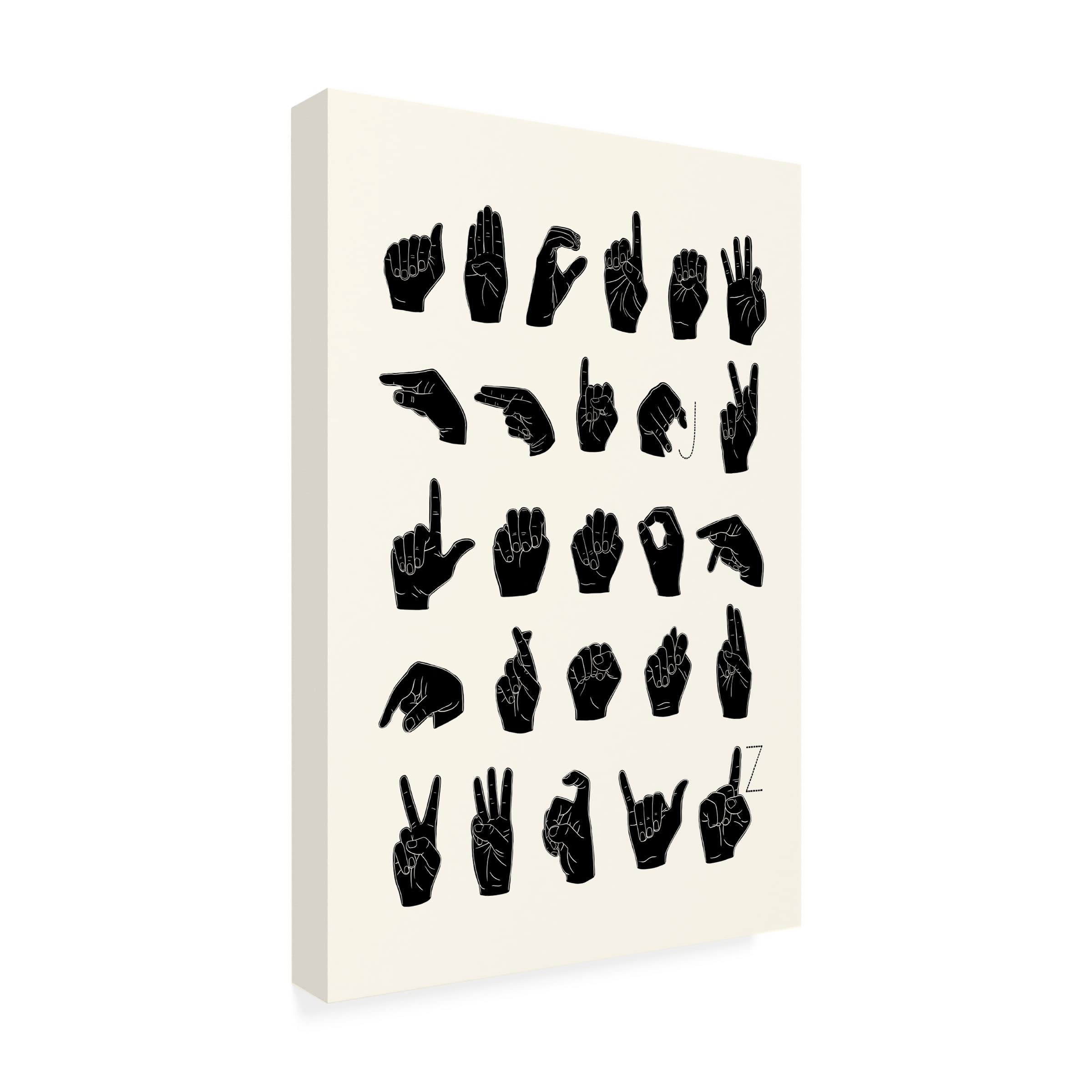 Emma Scarvey 'Sign Language I' Canvas Art Print - Modern Wall Decor for Living Room, Bedroom & Office - Handmade Fine Art by Trademark Fine Art