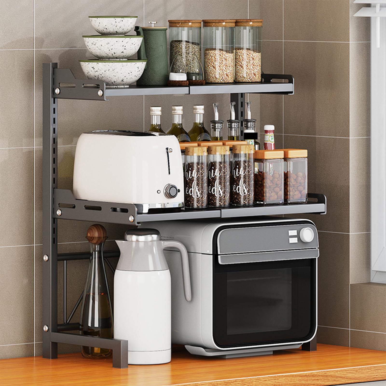 3-Tier Extendable Microwave Oven Rack (14.2