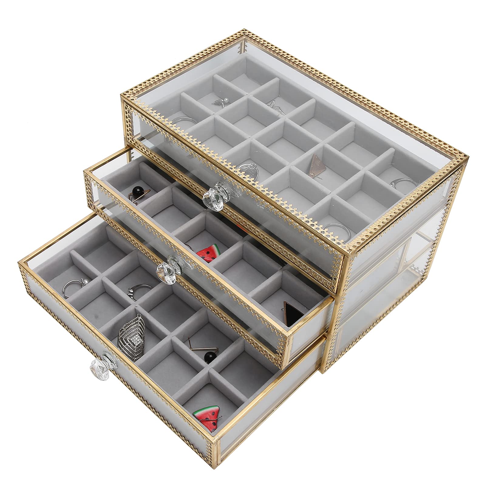 3-Tier Nail Tips Storage Box - Clear Nail Art Decoration Organizer for Salon, Home & Jewelry | Perfect for Nail Artists, DIY Enthusiasts & Professional Stylists