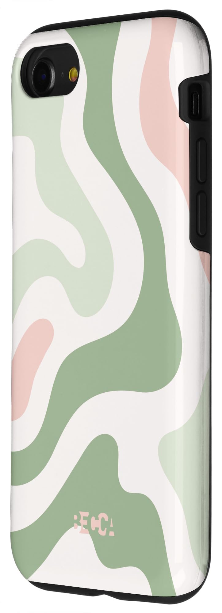 iPhone SE (2020) / 7 / 8 Sage Green Retro Liquid Swirl Abstract Pattern Pink Phone Case - Stylish Protection for Everyday Use