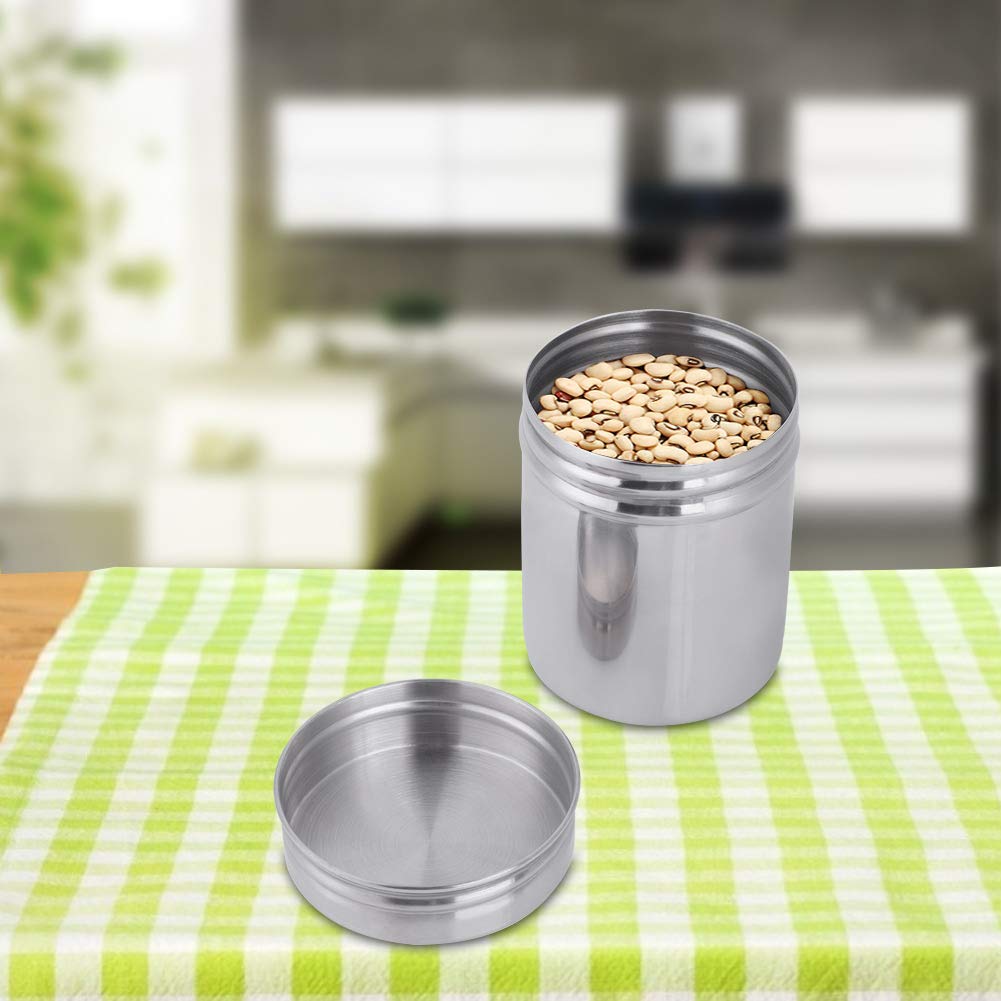 Stainless Steel Airtight Food Storage Jar - Sealed Kitchen Container for Coffee, Tea, Sugar & Spices | Portable Canister for Coffee Grounds, Beans & Dry Goods | Perfect for Kitchen Counter, Pantry & Camping Use