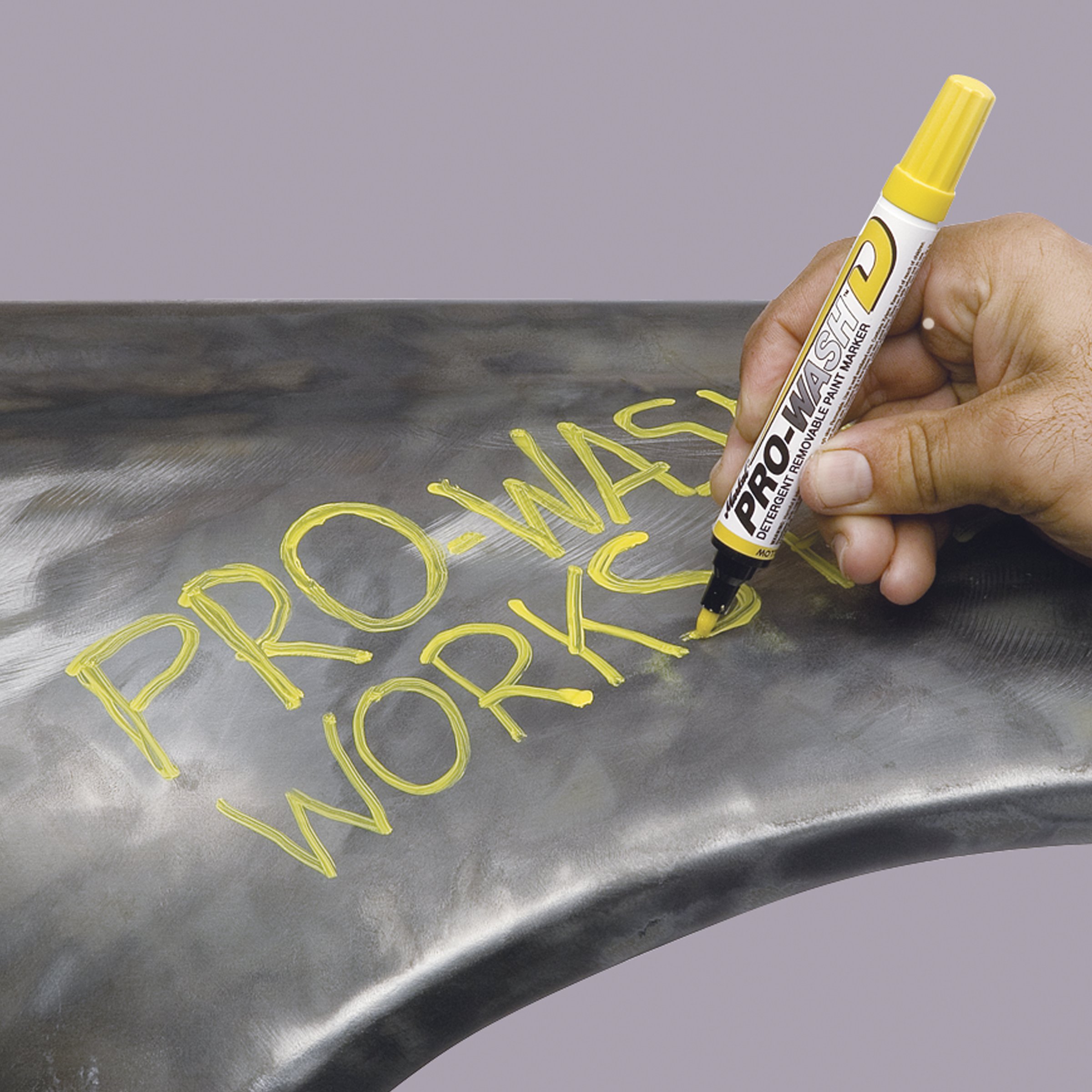 Markal Pro-Wash Detergent Removable Paint Marker - 12 Pack Black Industrial Paint Markers for Metal, Wood & Concrete | Ideal for Construction, Warehouse & DIY Projects
