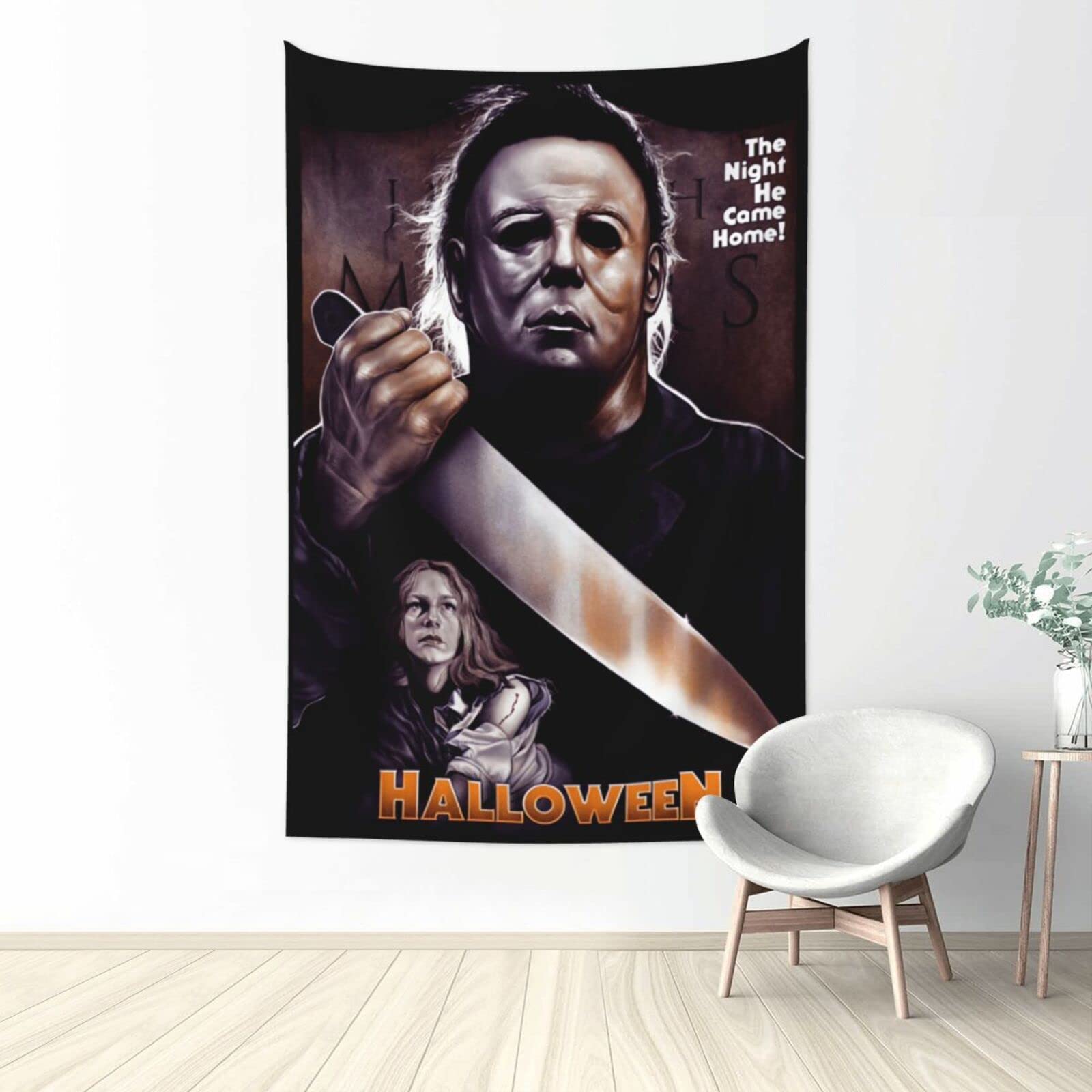 Michael Myers Horror Movie Tapestry - Halloween Wall Art Decor for Bedroom, Living Room, Dorm - Scary Horror Movie Poster Hanging - Perfect for Halloween Party Decorations & Horror Fan Gifts