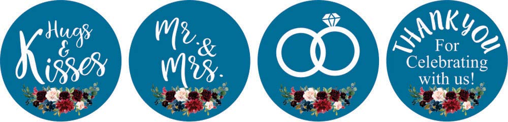 Floral Wedding Stickers 190pcs - DIY Candy Labels for Chocolate & Favors